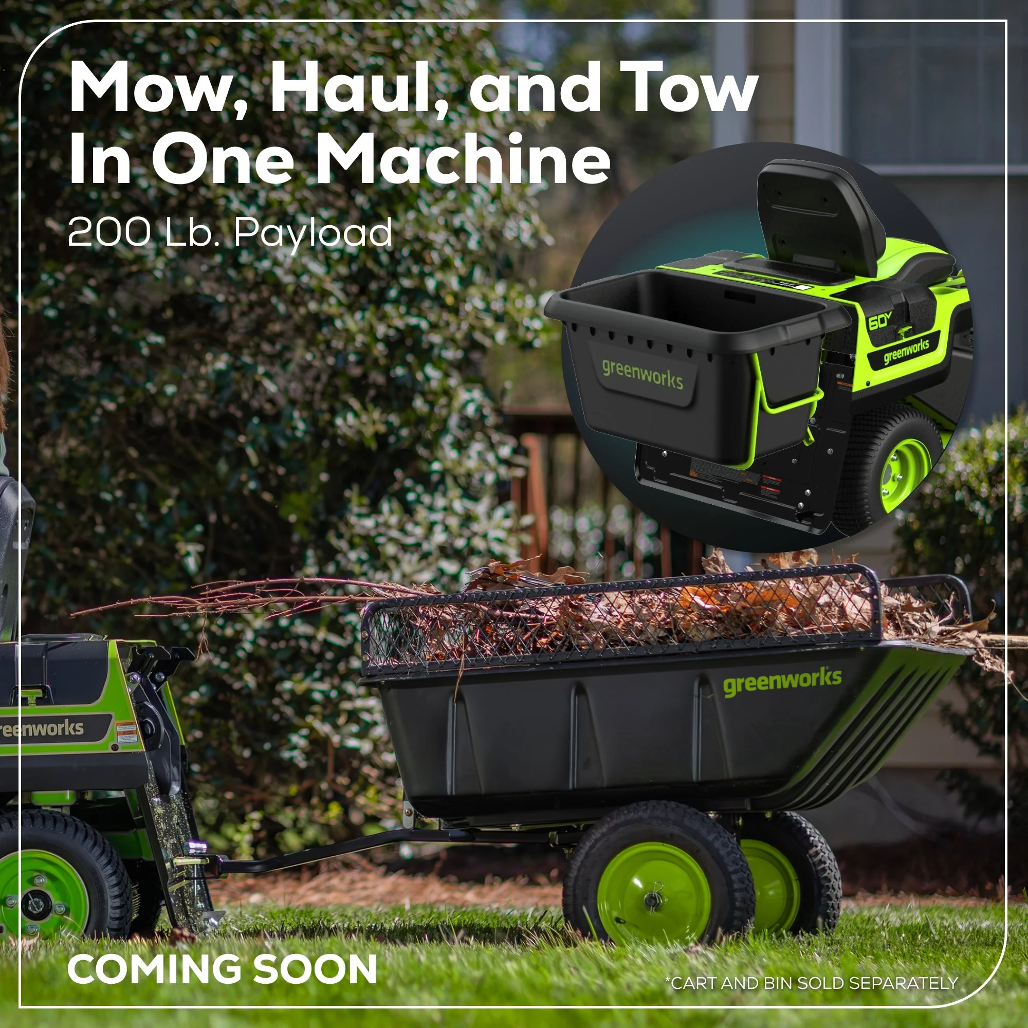 60V 30” CrossoverT Riding Lawn Tractor 3PC Combo Kit w/ Two 8.0Ah Batteries, Two 4.0Ah Batteries, One 2.5Ah Battery and Two Chargers