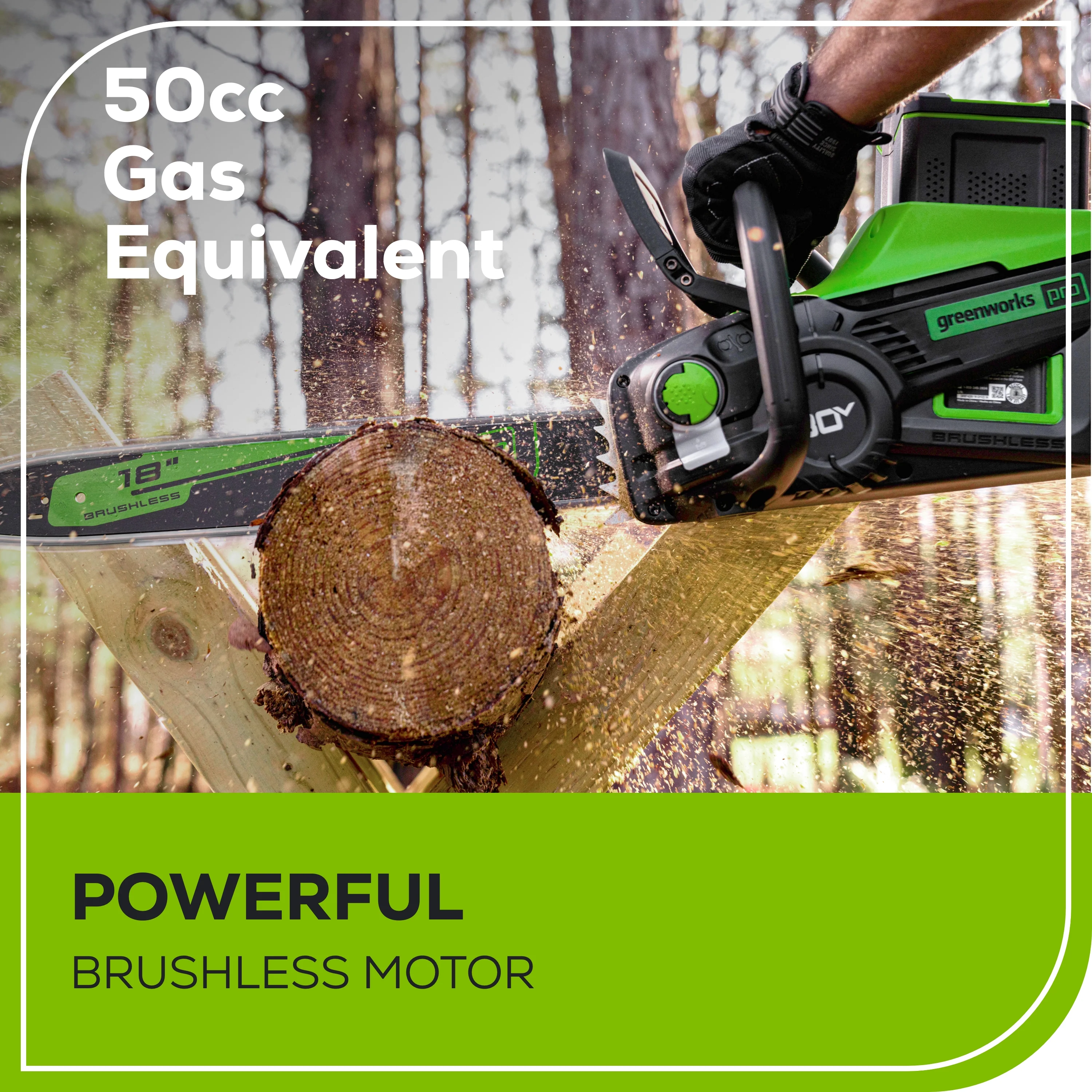 RENEWED 80V 18 2.5kW Cordless Battery Chainsaw (Sturdy Case, Chains Included) w/  4.0Ah Battery & 4A Charger)