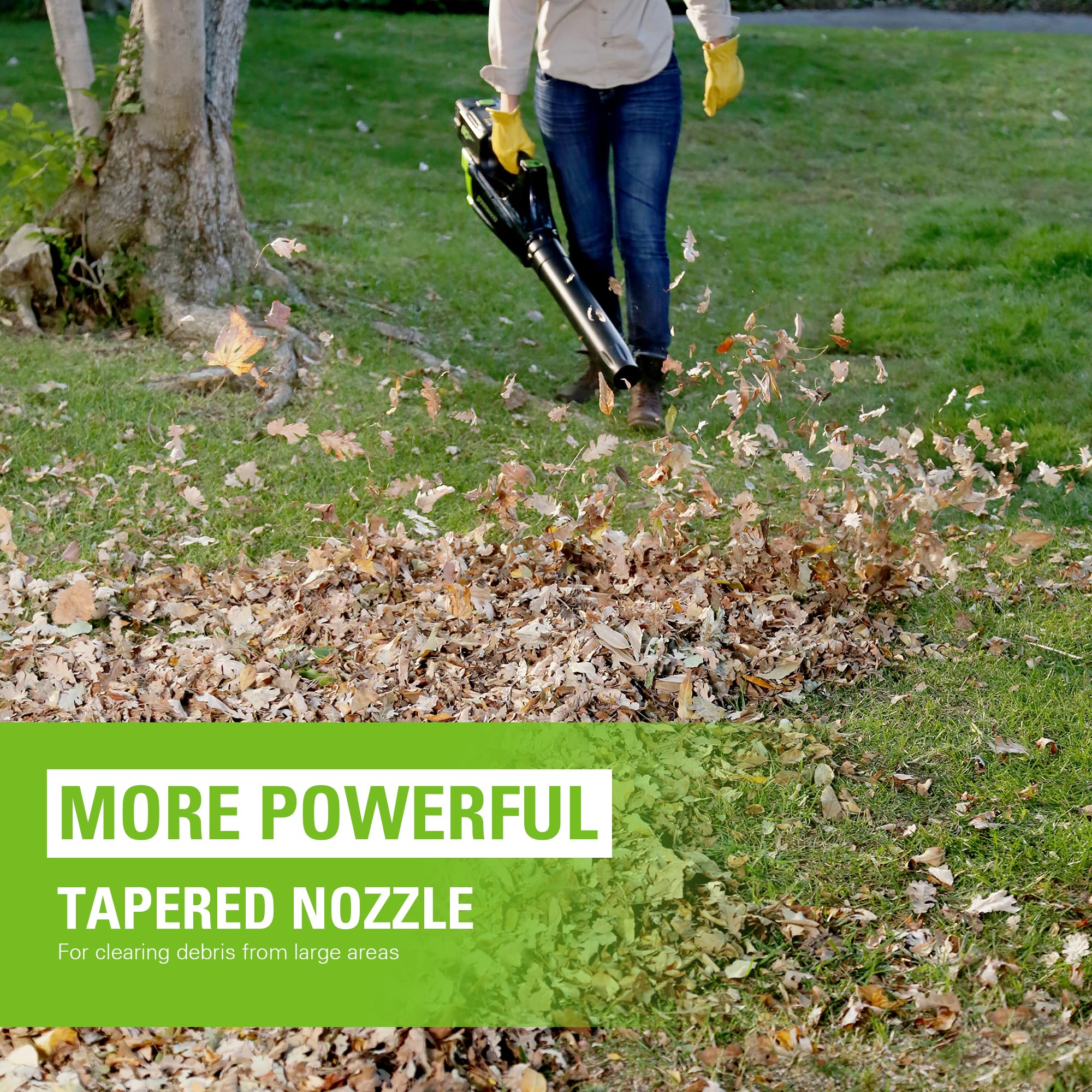 80V 21 Cordless Battery Brushless 3-in-1 Push Mower & 500CFM Axial Leaf Blower w/(2) 2.0Ah Batteries and Rapid Charger