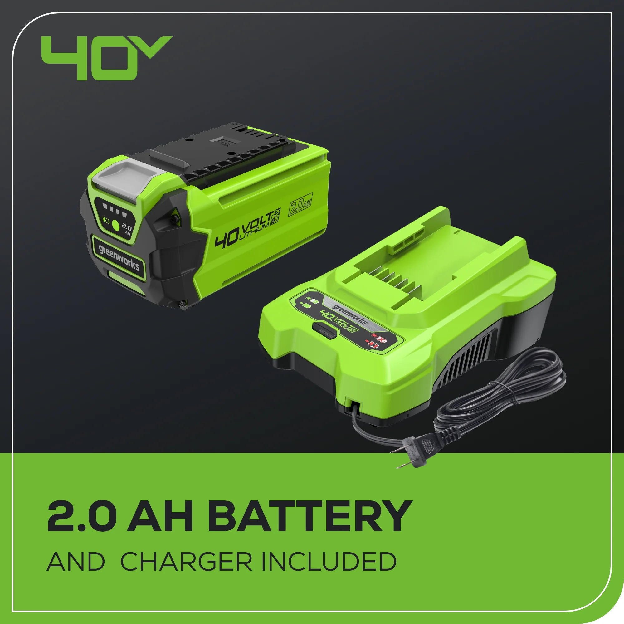 40V 20 Cordless Battery Pole Hedge Trimmer w/ 2.0 Ah Battery & Charger