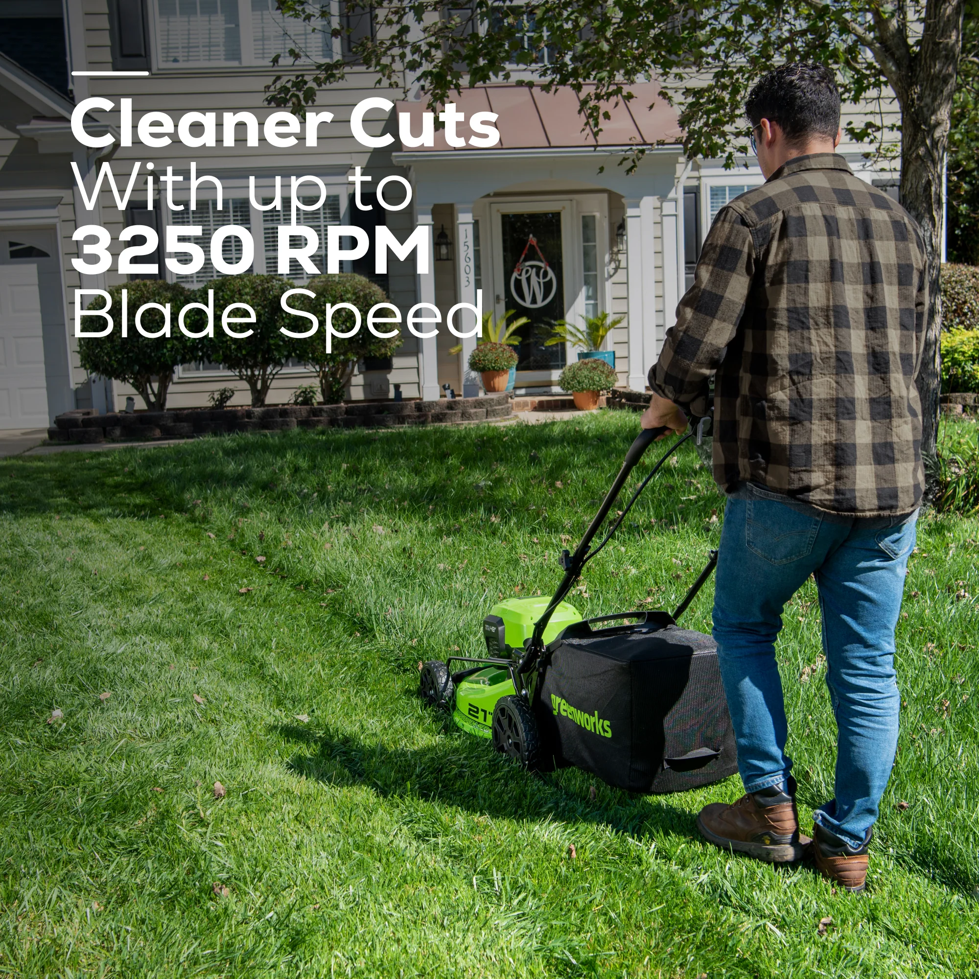 48V (2x24V) 21 Cordless Battery Self-Propelled Lawn Mower w/ Two (2) 5.0Ah USB Batteries & Dual Port Charger