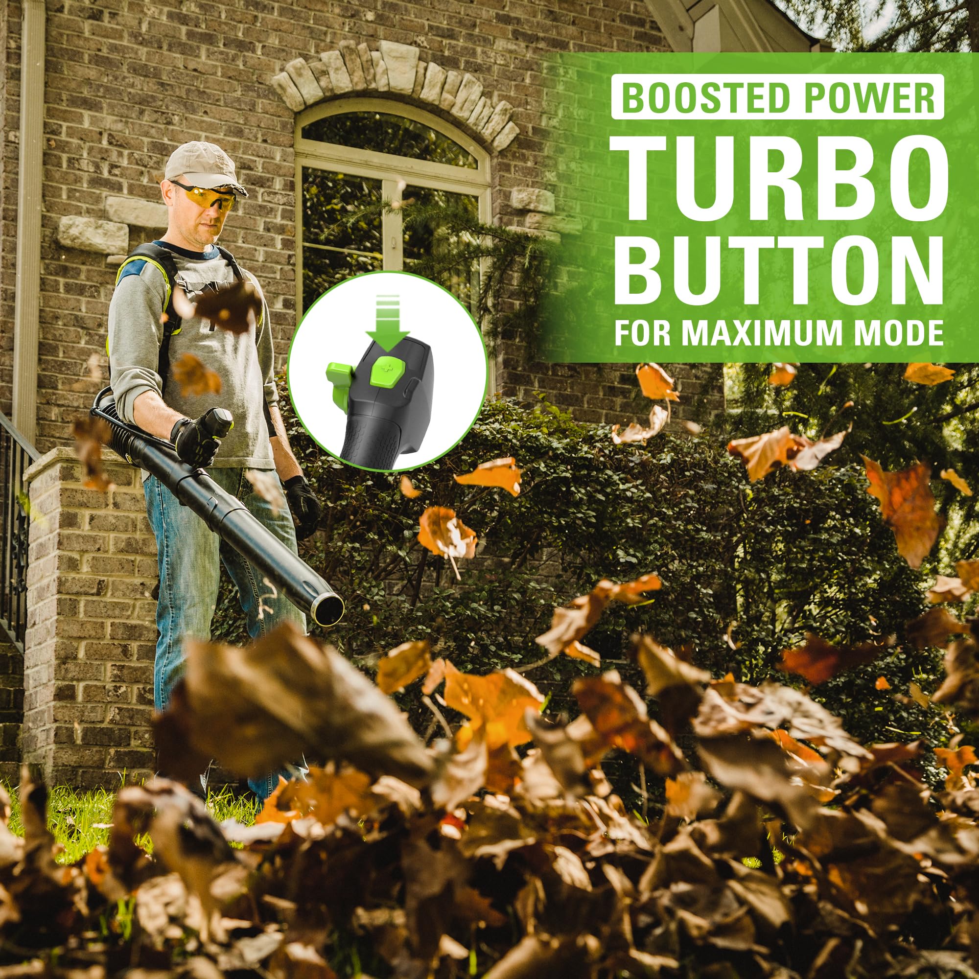 80V 610 CFM Cordless Battery Backpack Blower w/5Ah Battery and Rapid Charger