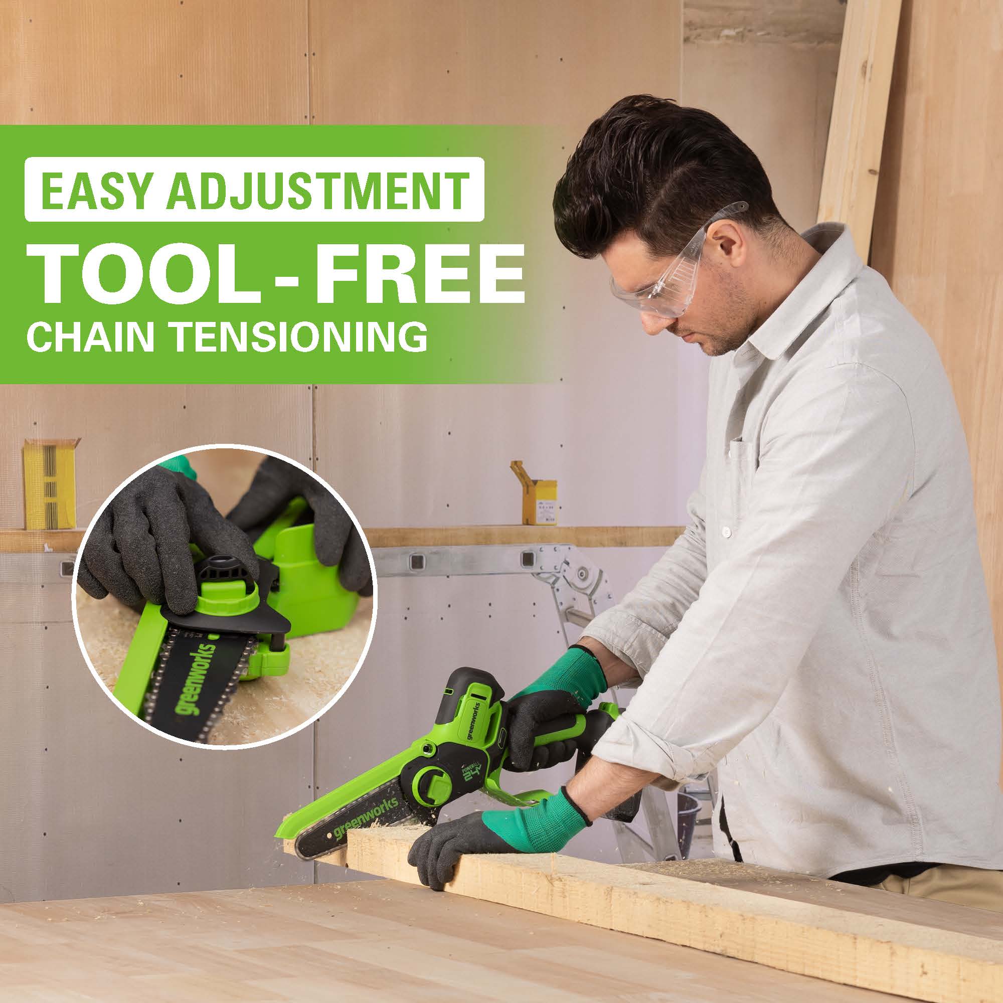 60V 18 Cordless Battery 2.0kW Chainsaw & 24V 6 Pruner Saw w/ (1) 4.0 Ah Battery, (1) 2.0 Ah Battery & (2) Chargers