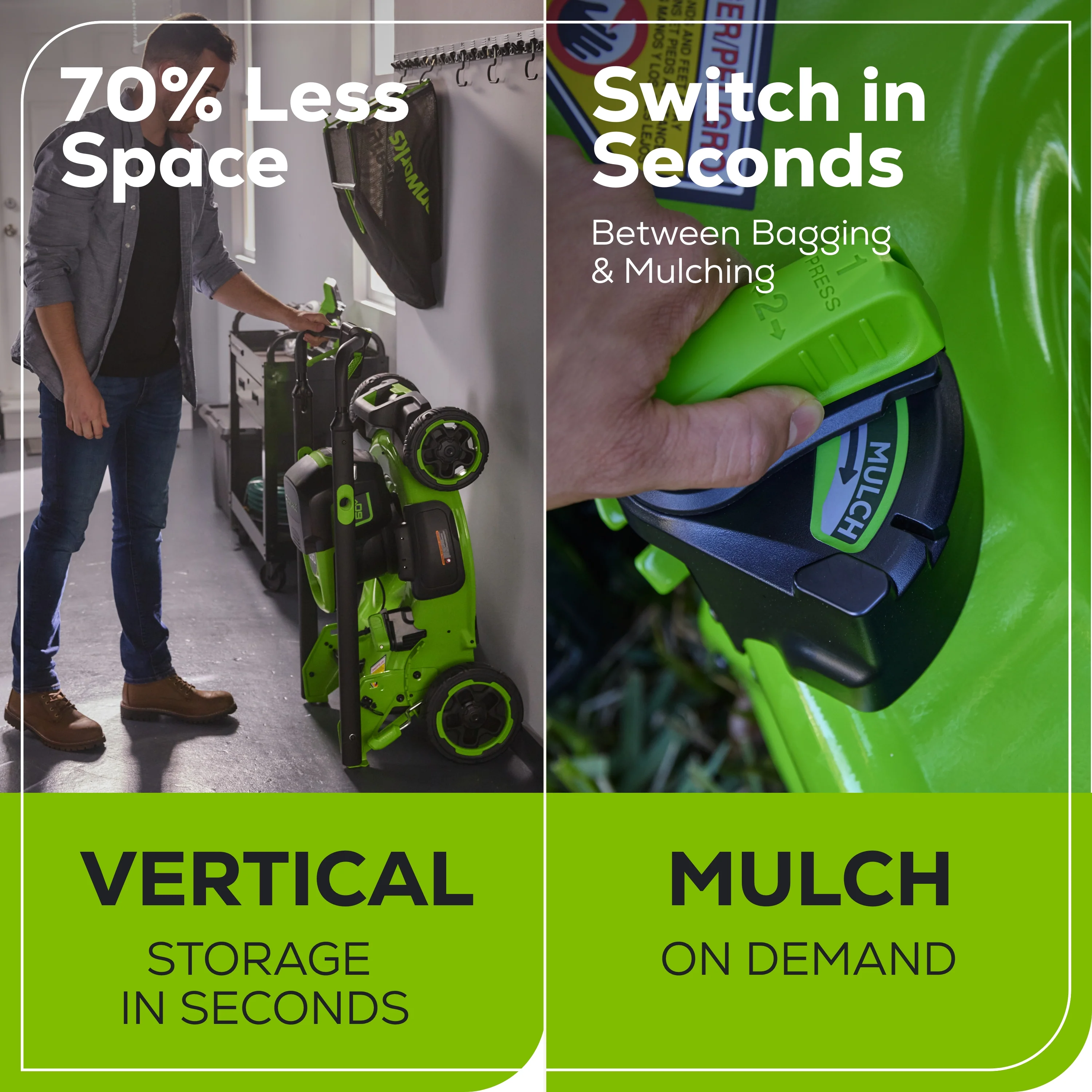 60V 22 Cordless Battery Push Lawn Mower w/ 5.0Ah Battery & Charger