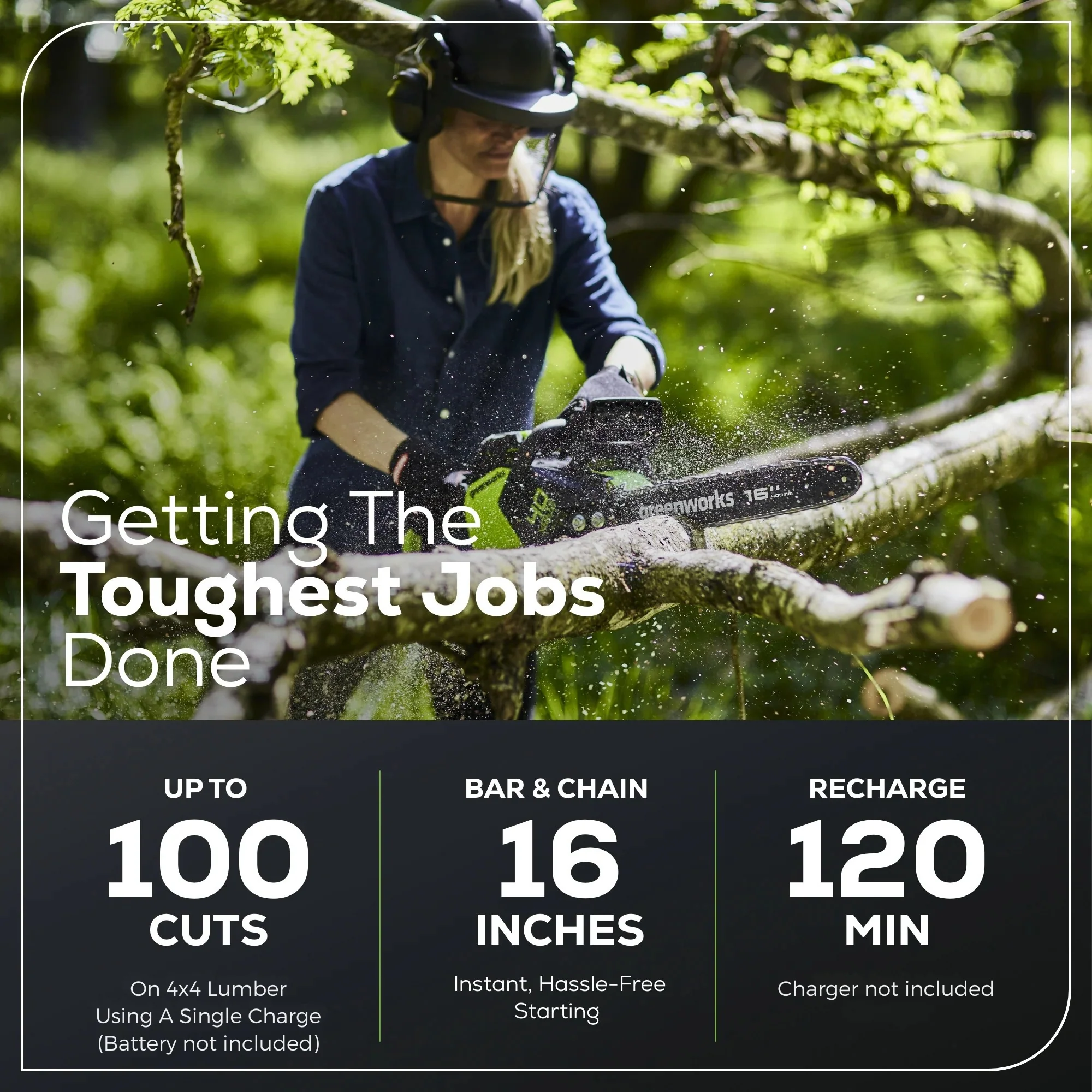 40V 16 Cordless Battery Chainsaw (Tool Only)