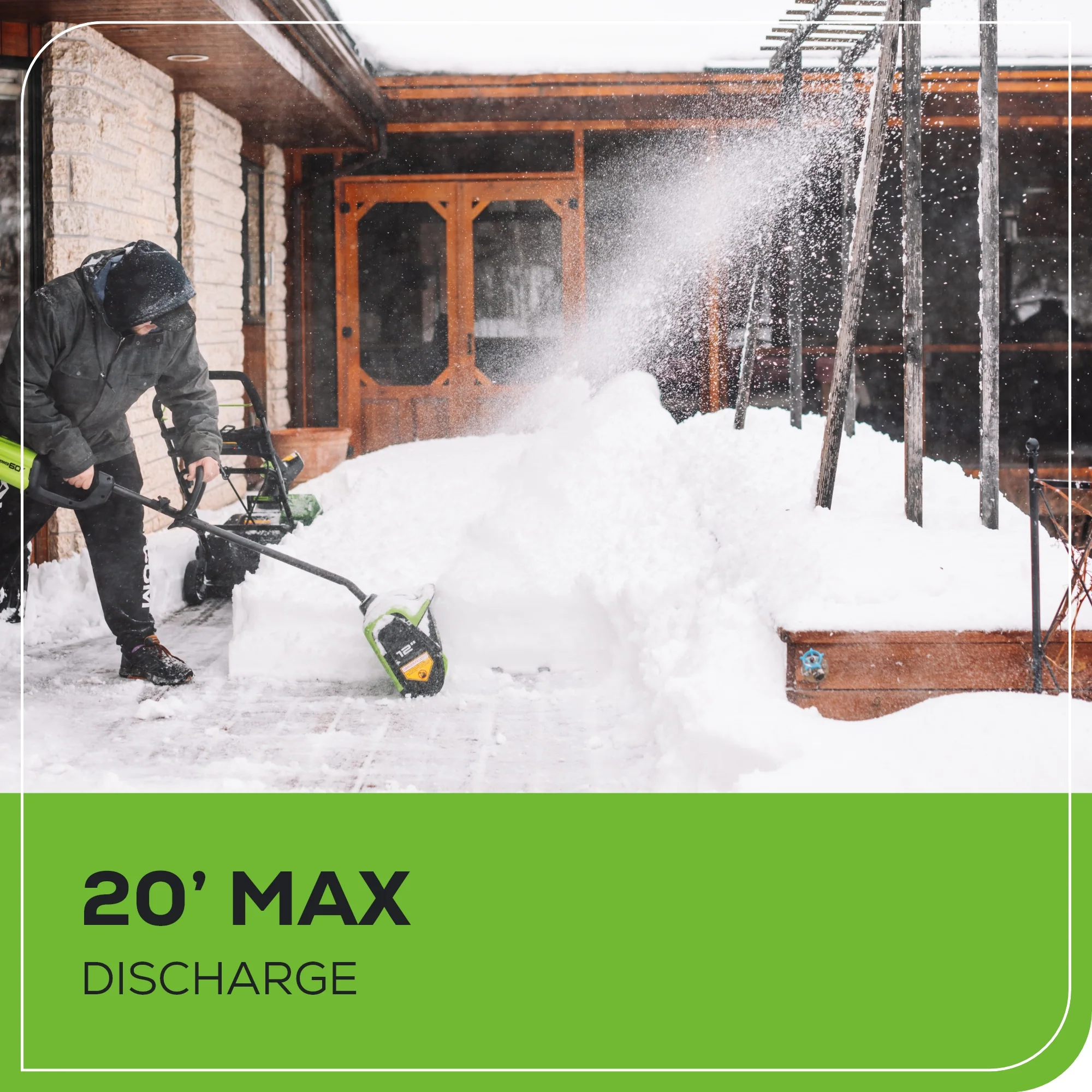 60V 12 Cordless Battery Snow Shovel w/ 4.0Ah Battery & Charger