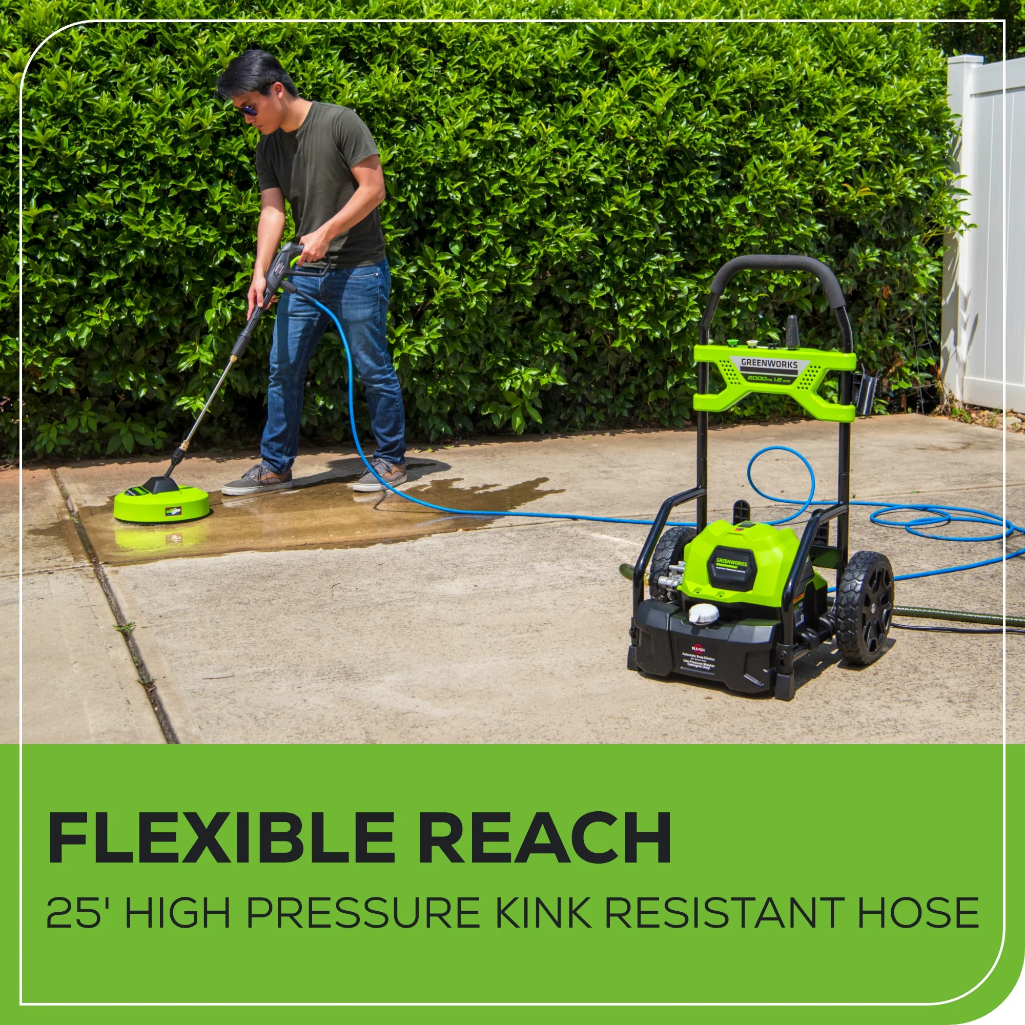 RENEWED 2000 PSI 1.2 GPM Cold Water Electric Pressure Washer w/ 12” Surface Cleaner and Premium Foam Cannon