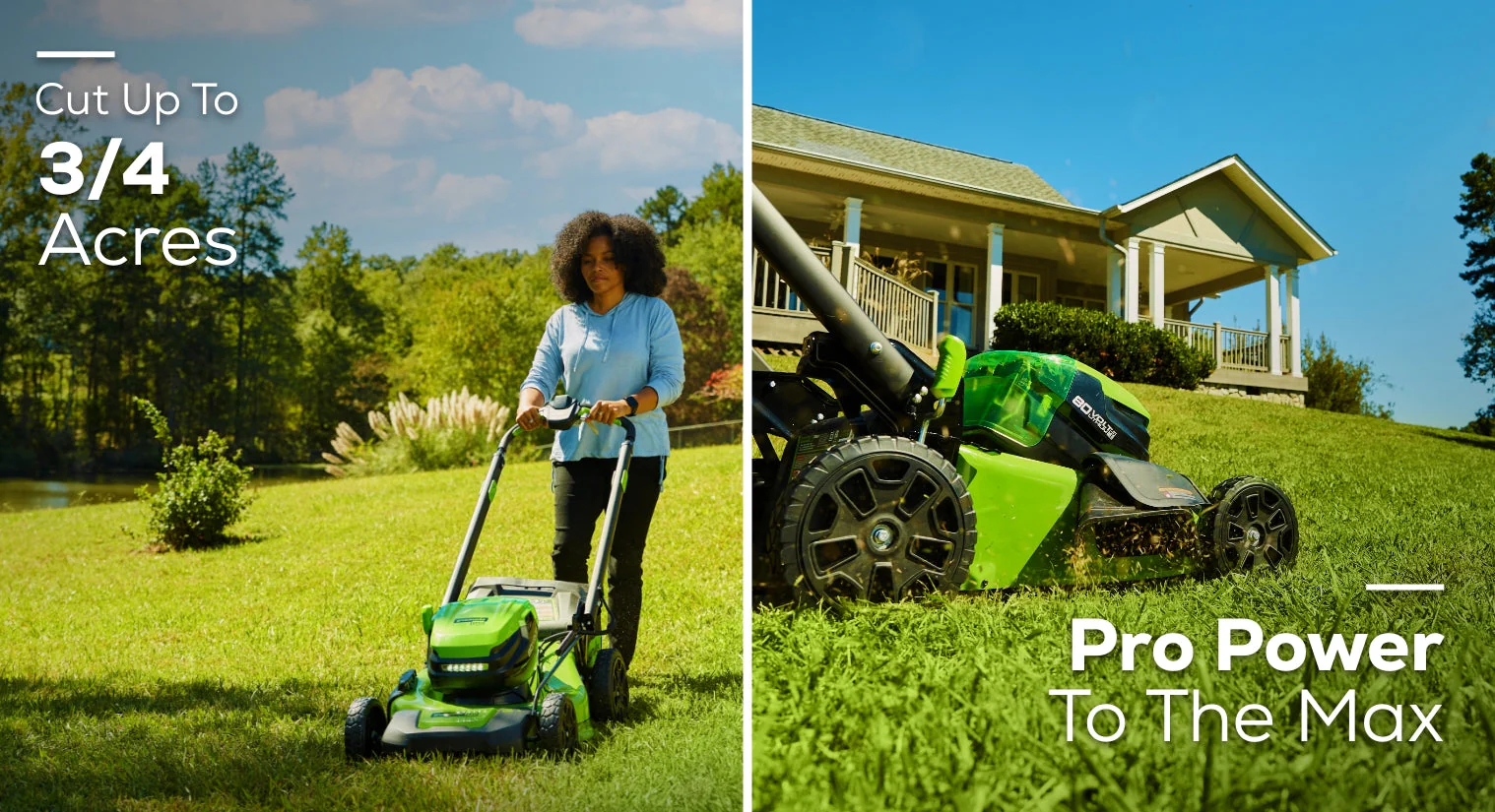 RENEWED 80V 21 Cordless Battery 4-in-1 Self-Propelled Lawn Mower w/ 4.0Ah, 2.0Ah Battery & Rapid Charger