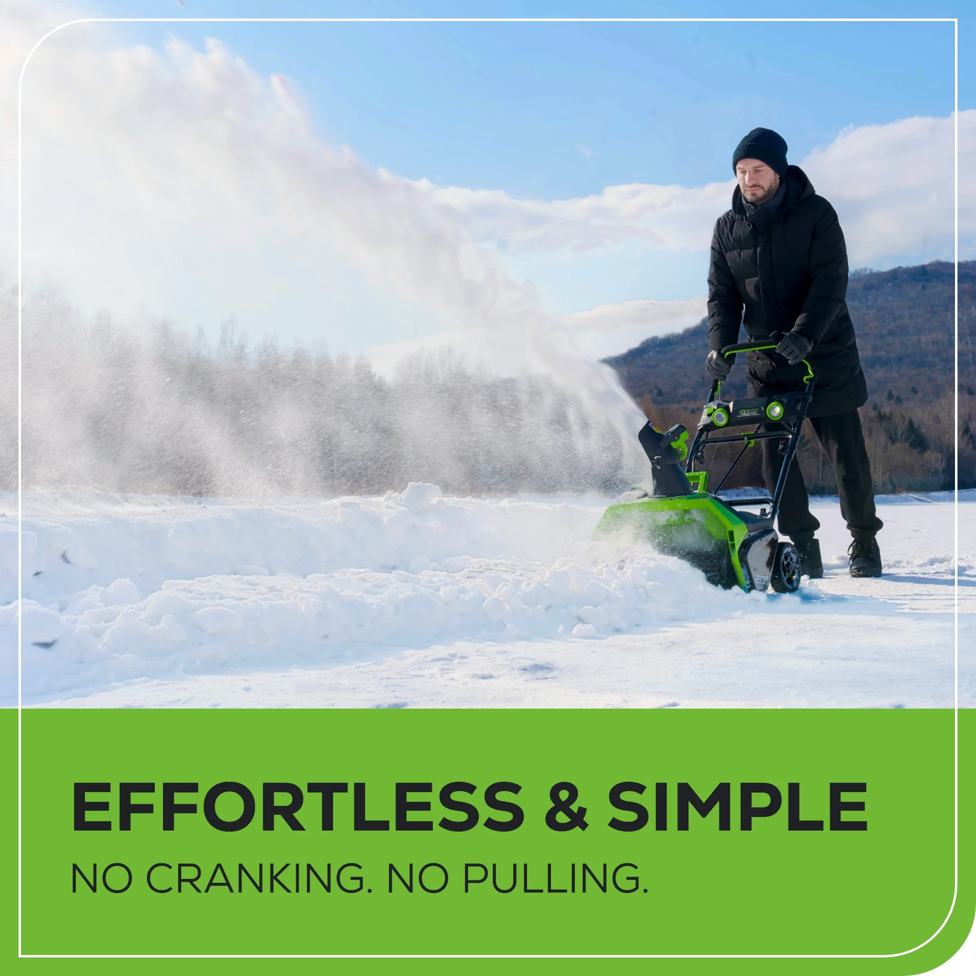 40V 20 Cordless Battery Single-Stage Snow Blower w/ 6.0Ah Battery & Charger