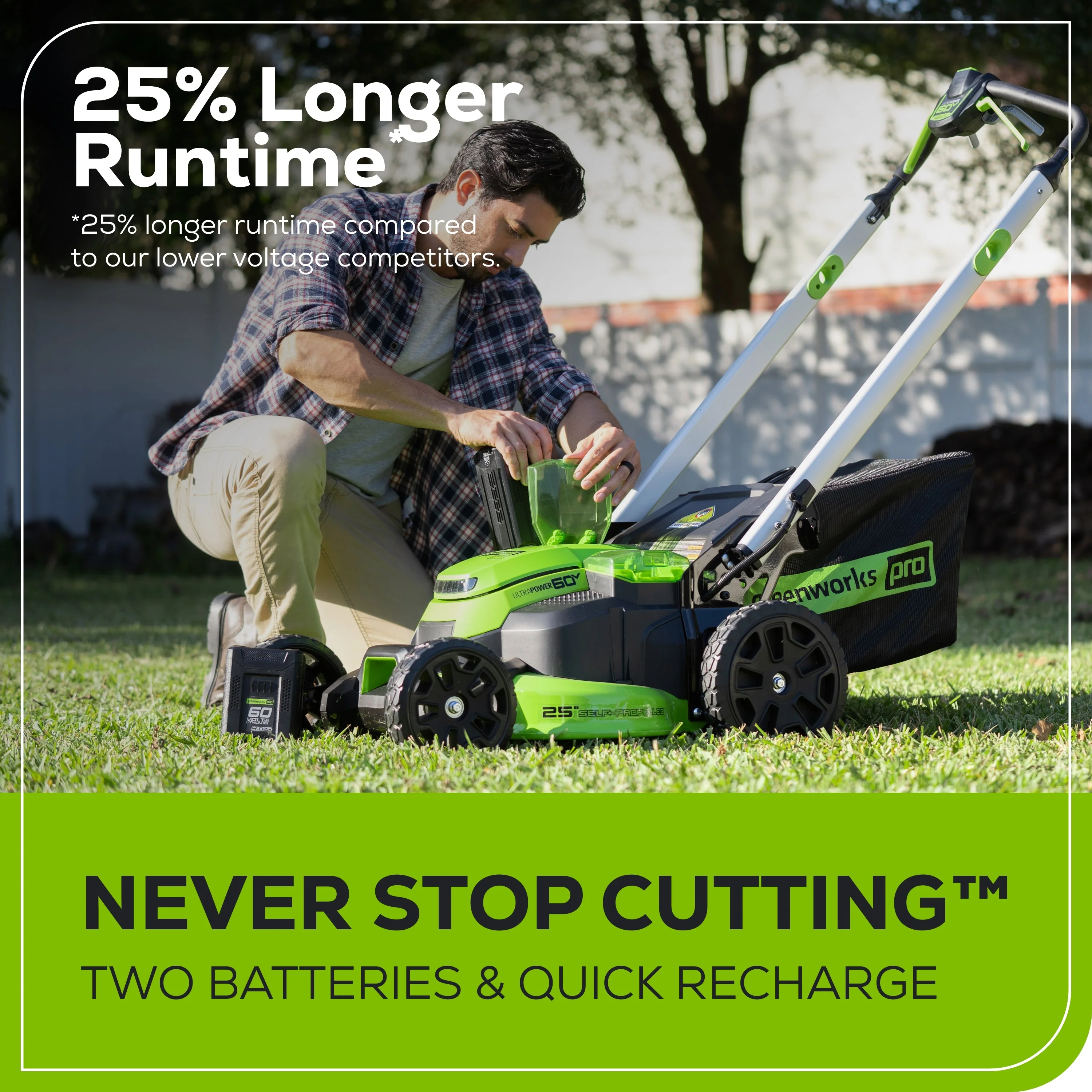 60V 25 Cordless Battery Self-Propelled Mower Combo Kit w/ String Trimmer and Blower