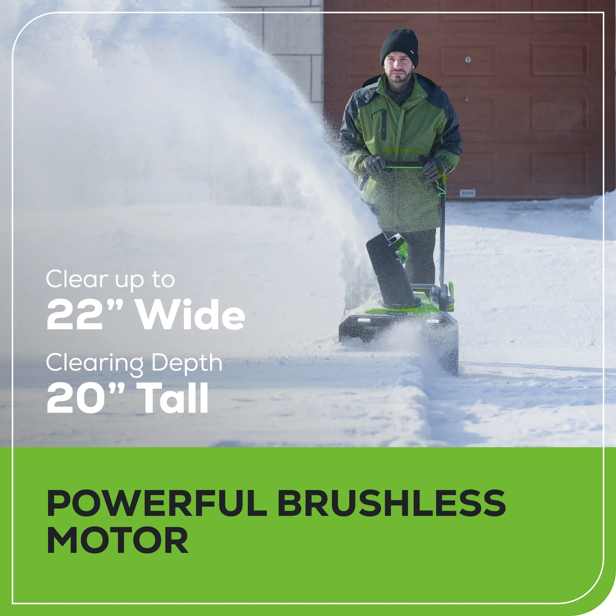 80V 22 Cordless Battery Single-Stage Snow Blower w/ 4.0 Ah Battery & Charger