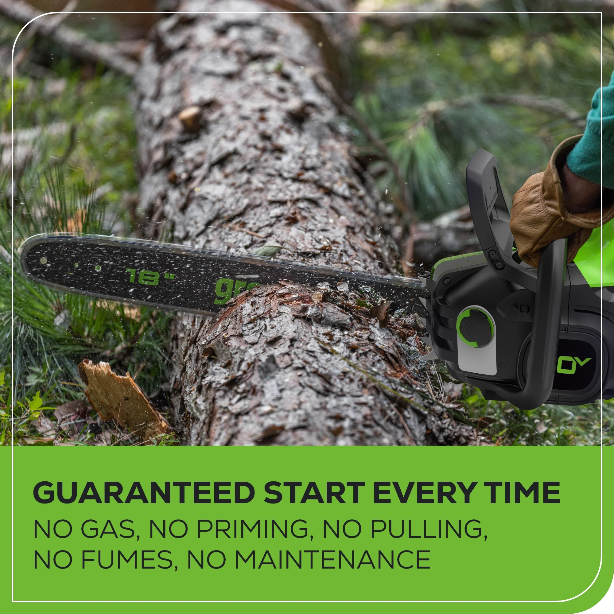 80V 18 2.5kW Cordless Battery Chainsaw w/ (1) 4Ah Battery & 2A Charger