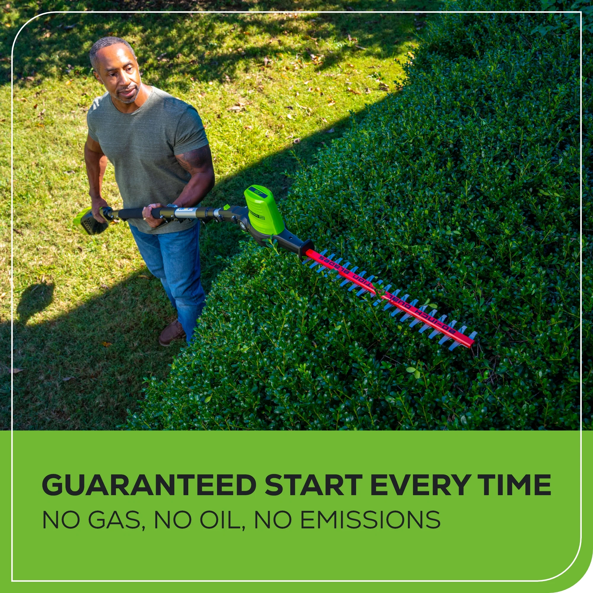 80V 20 Cordless Battery Pole Hedge Trimmer (3/4 cut, 3000 SPM) w/ 2.0Ah Battery & Charger