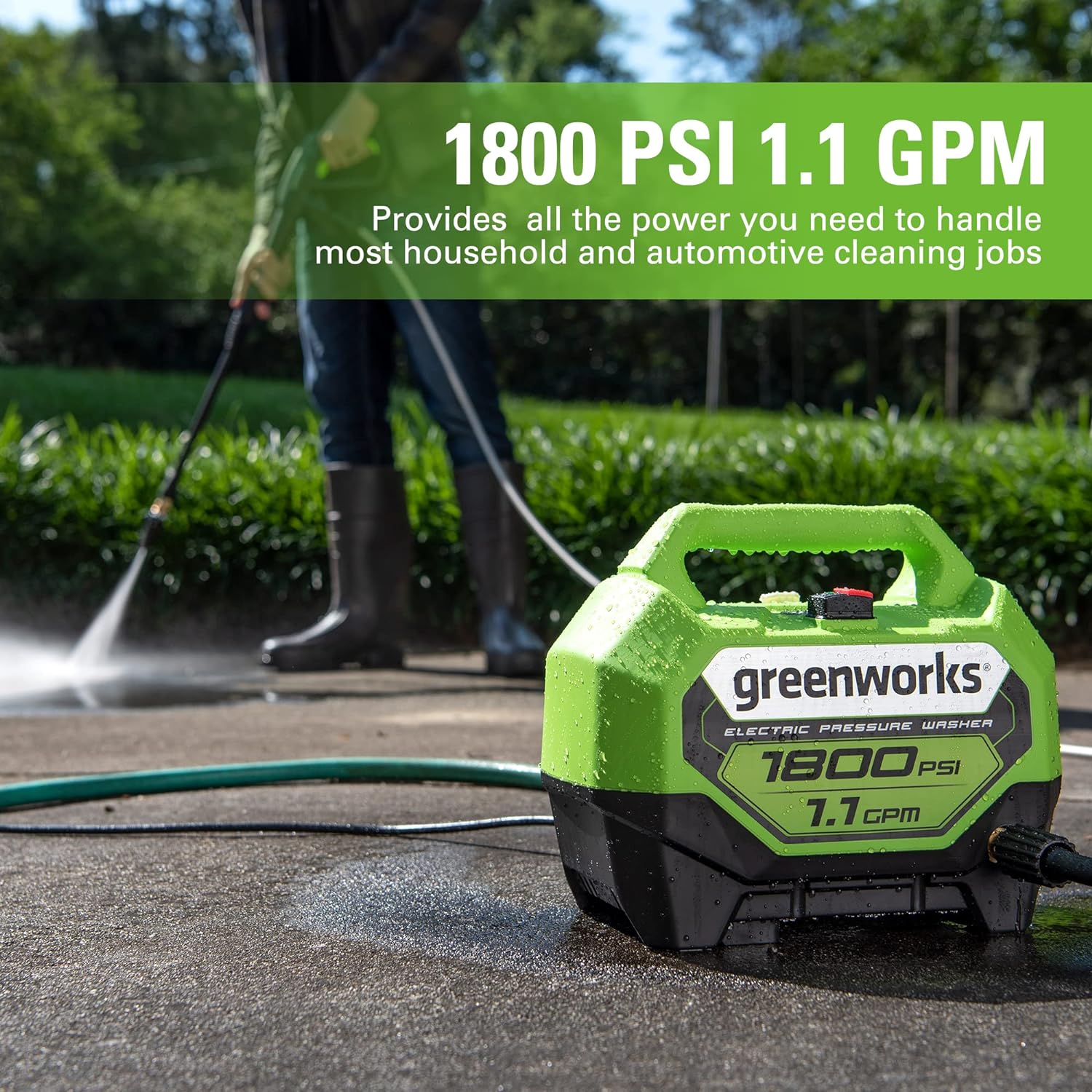 1800 PSI 1.1 GPM Cold Water Electric Pressure Washer