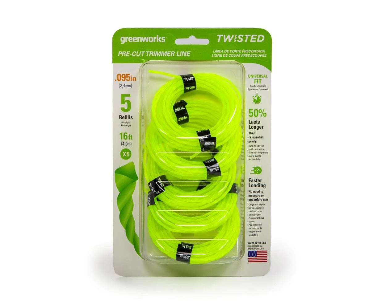 .095 Pre-Cut String Trimmer Line (5-Pack)