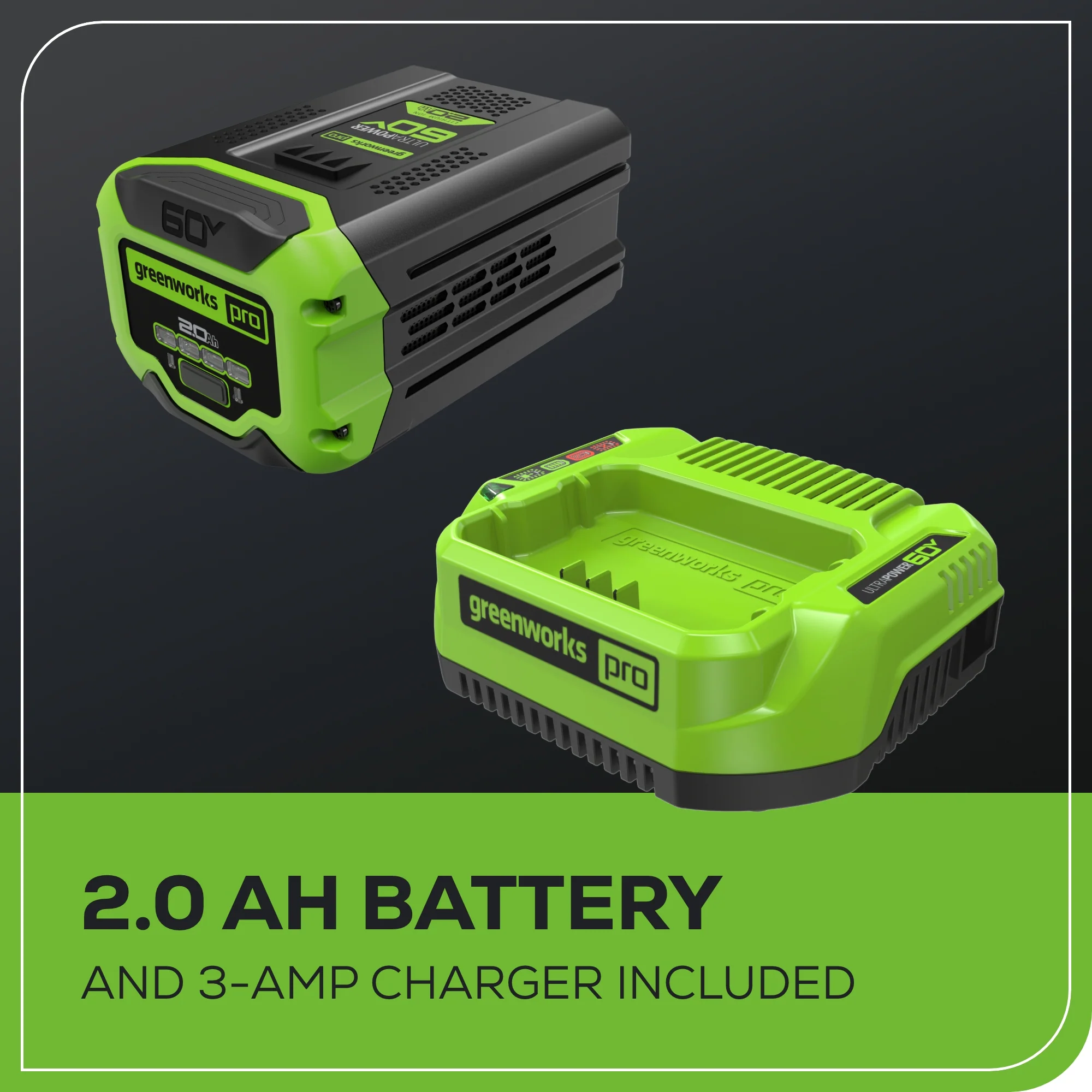 60V 10 Cordless Battery Pole Saw- Black Shaft w/ 2.0 Ah Battery & Charger