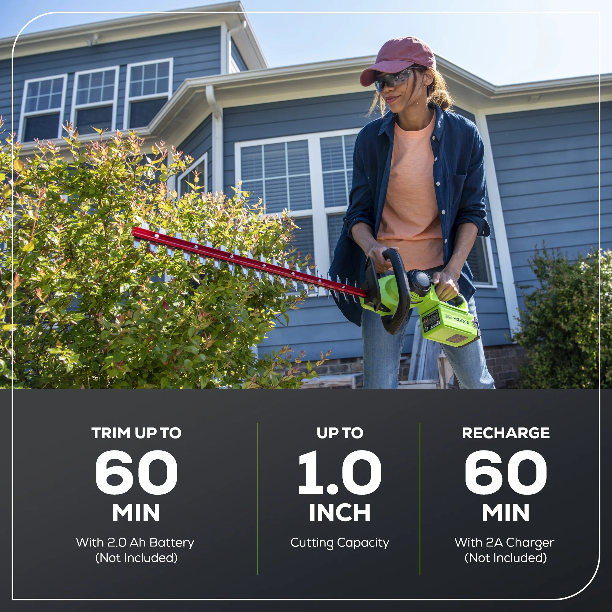 40V 24 Cordless Battery Hedge Trimmer (Tool Only)