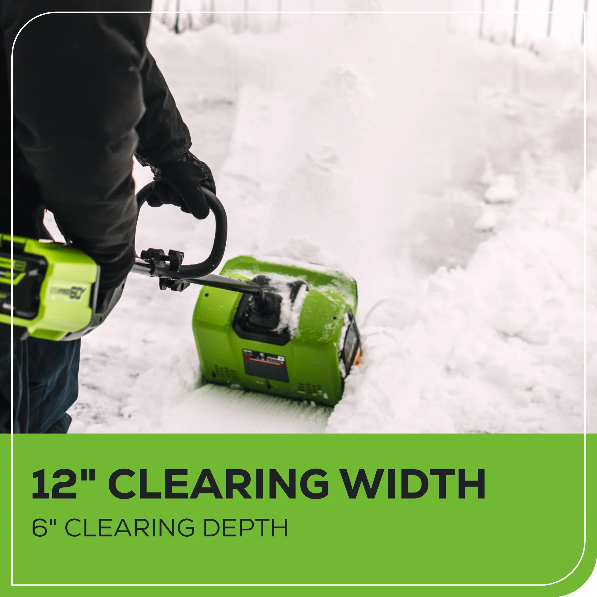 60V 12 Cordless Battery Snow Shovel w/ 4.0Ah Battery & Charger