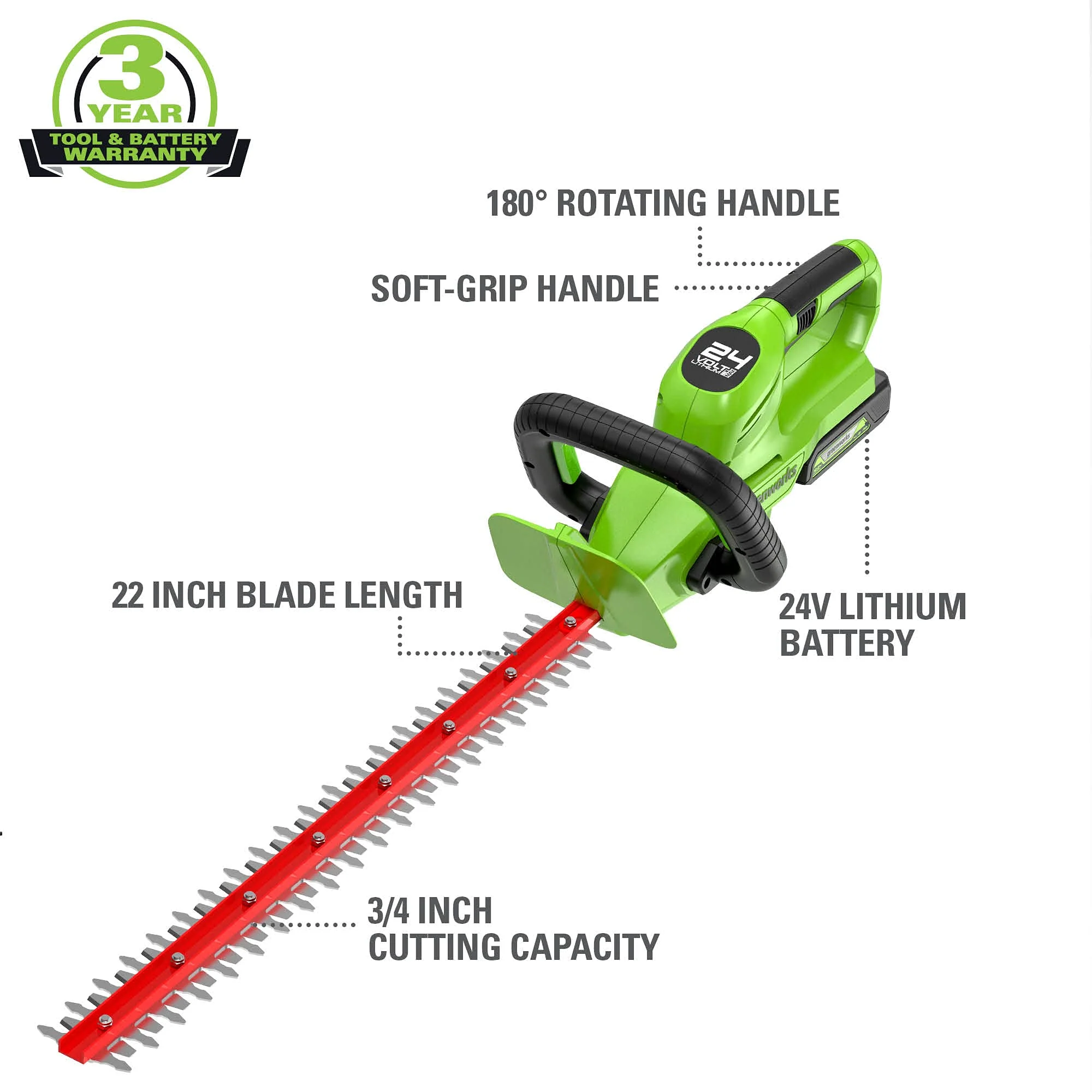 48V (2x24V) 15 Cordless Battery TORQDRIVE™ String Trimmer Combo Kit w/ 24V 320 CFM Blower & 24V 22 Hedge Trimmer w/ (2) 2.0Ah USB Batteries & Charger