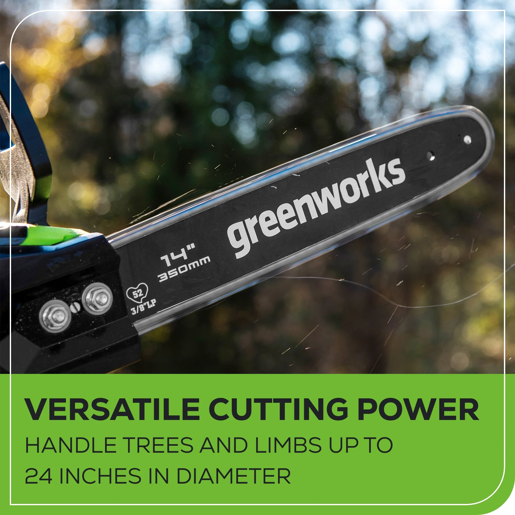 40V 14 Cordless Battery 1.5kW Brushless Chainsaw w/ 2.5Ah USB Battery & Charger