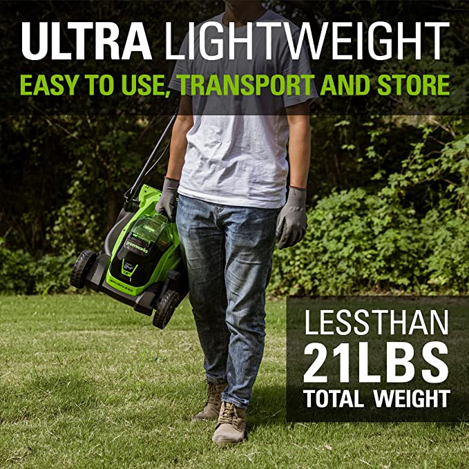 24V 13 Cordless Battery BL Push Lawn Mower w/ 4.0Ah Battery & Charger