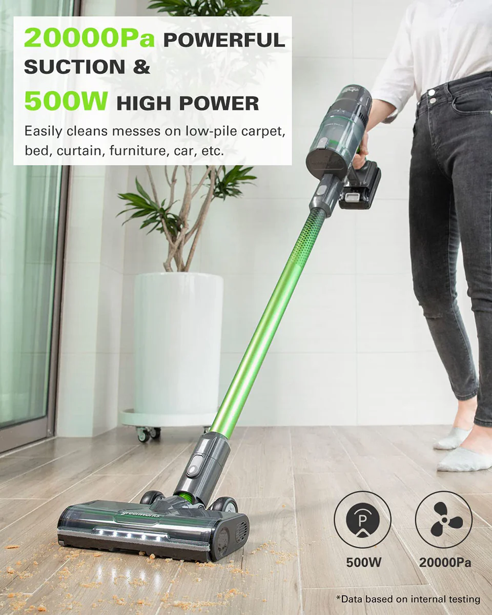 24V Cordless Green Stick Vacuum 3-in-1 Bundle w/ Two (2) 4.0Ah Batteries & Charging Stand