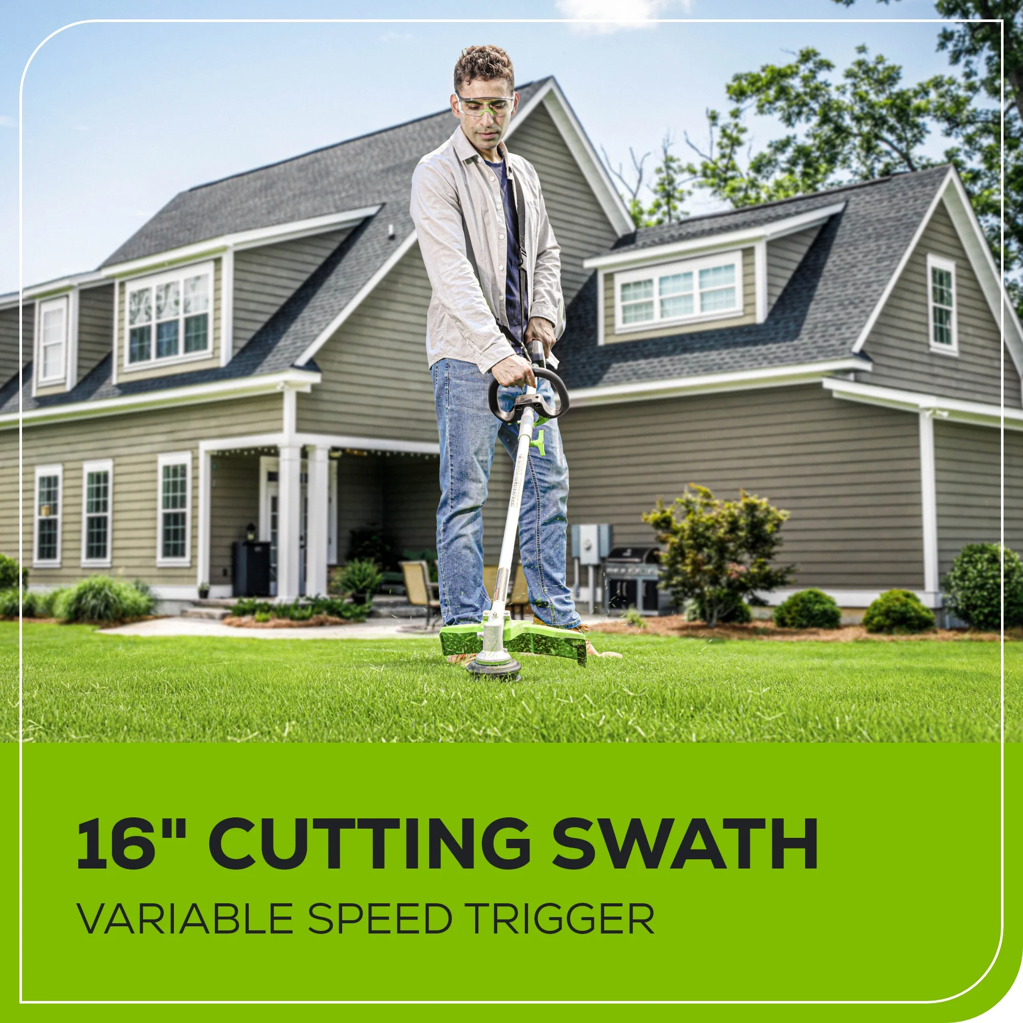 80V 16 Cordless Battery String Trimmer (Attachment Capable) w/ 2.5 Ah Battery & Charger