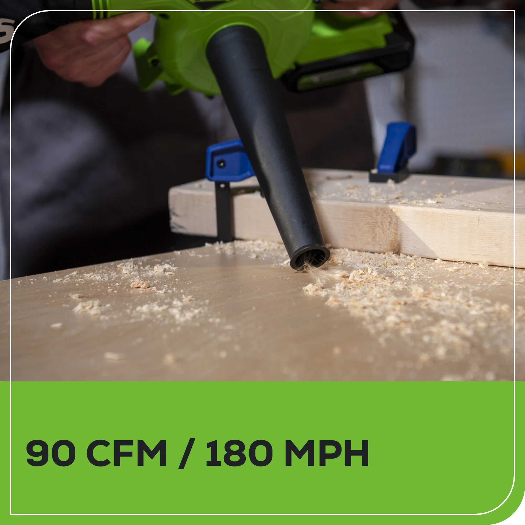 24V 90 CFM Shop Blower w/ 2.0Ah USB Battery & Charger