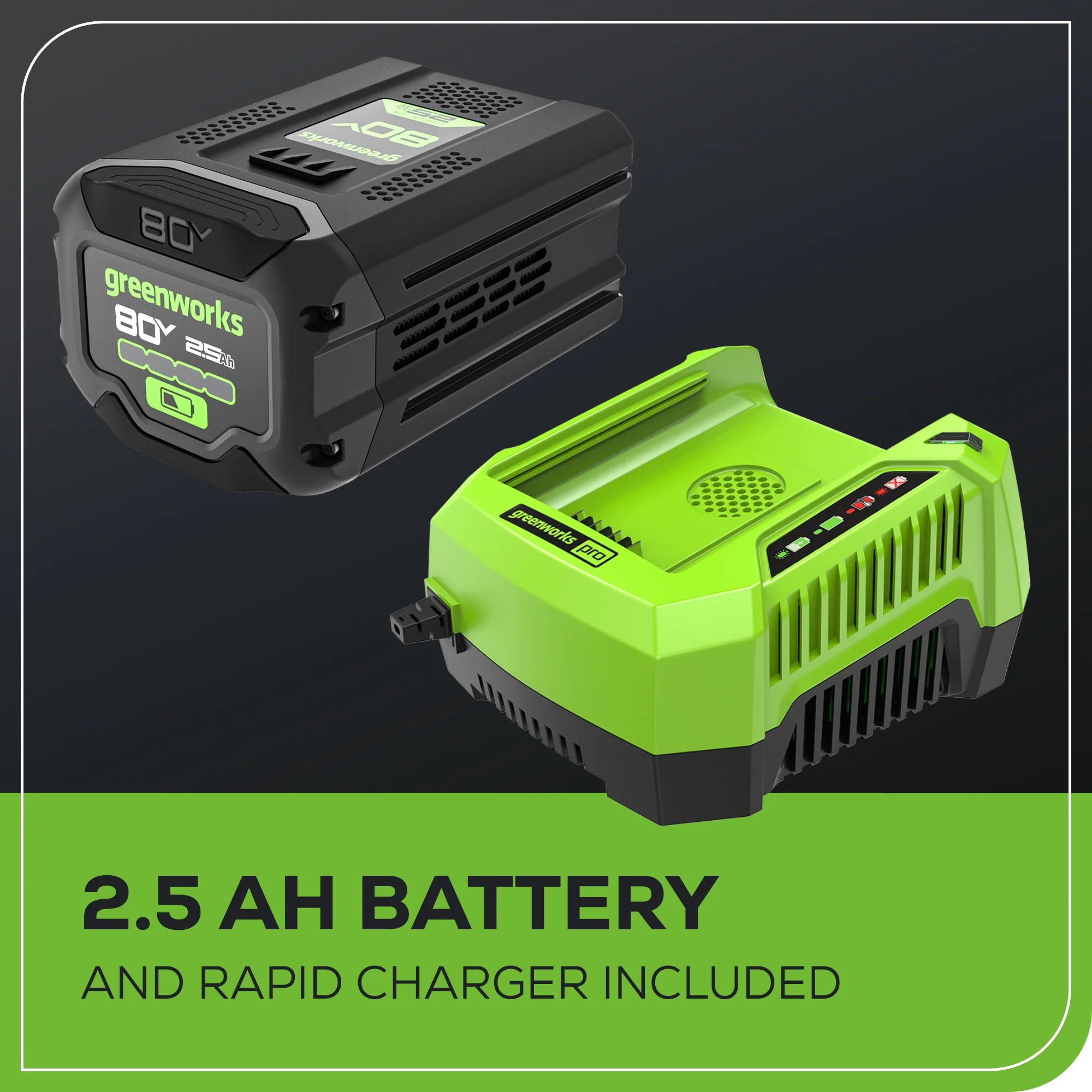 80V 12 Cordless Battery LED Snow Shovel w/ Directional Vanes, 2.5Ah Battery and Charger