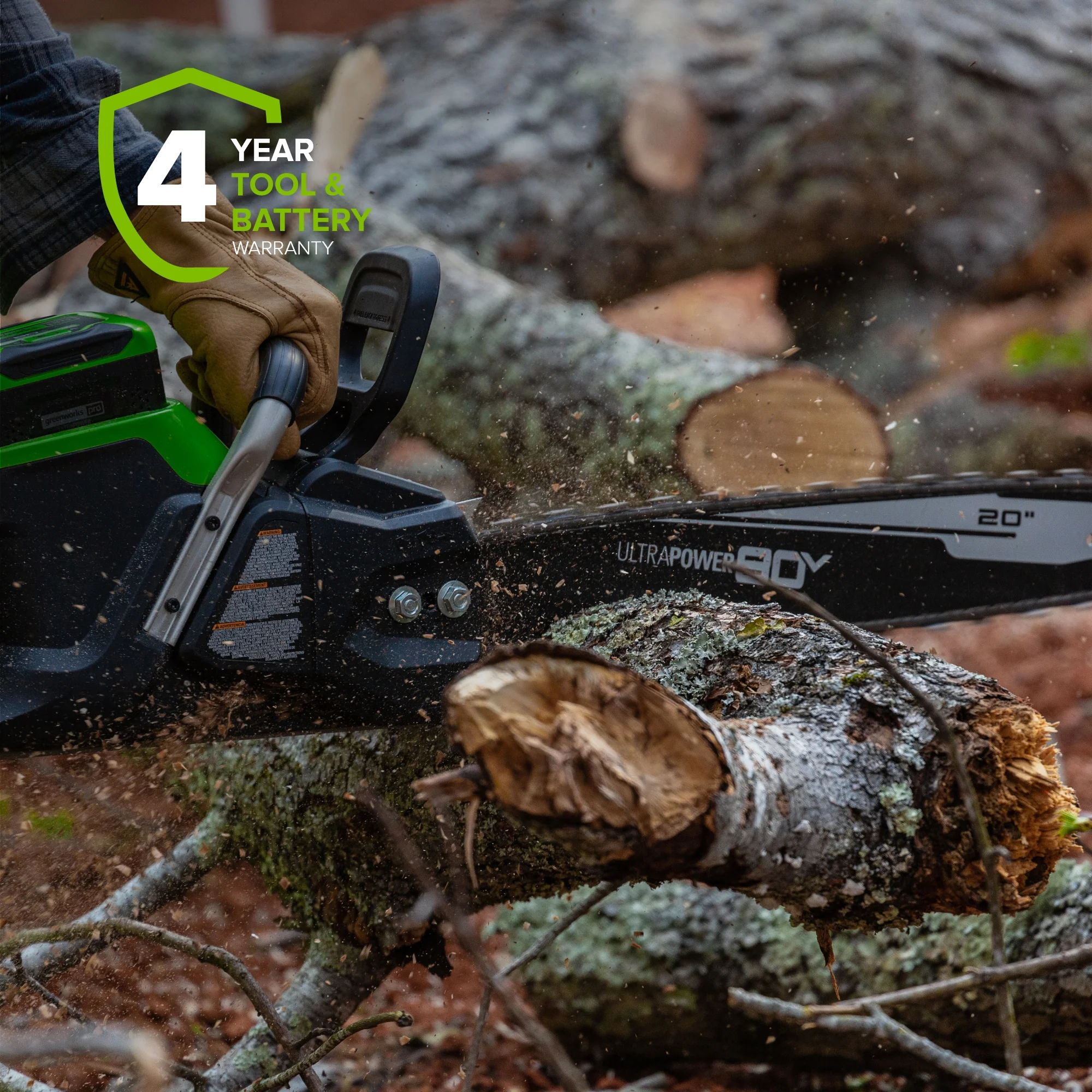 80V 20 Cordless Battery Chainsaw w/ 4.0Ah Battery & Charger