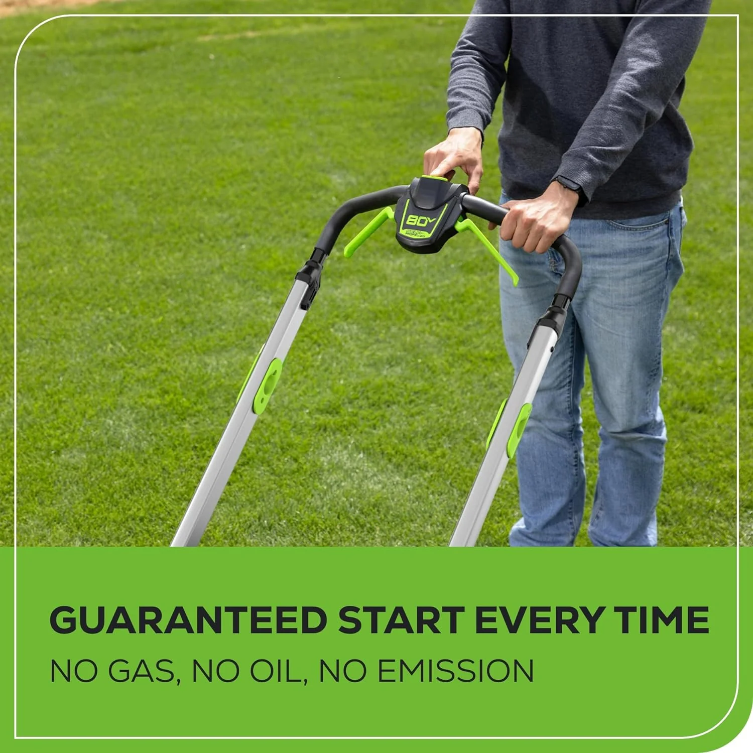 80V 21 Cordless Battery 4-in-1 Push Lawn Mower w/ 4.0Ah Battery & Charger