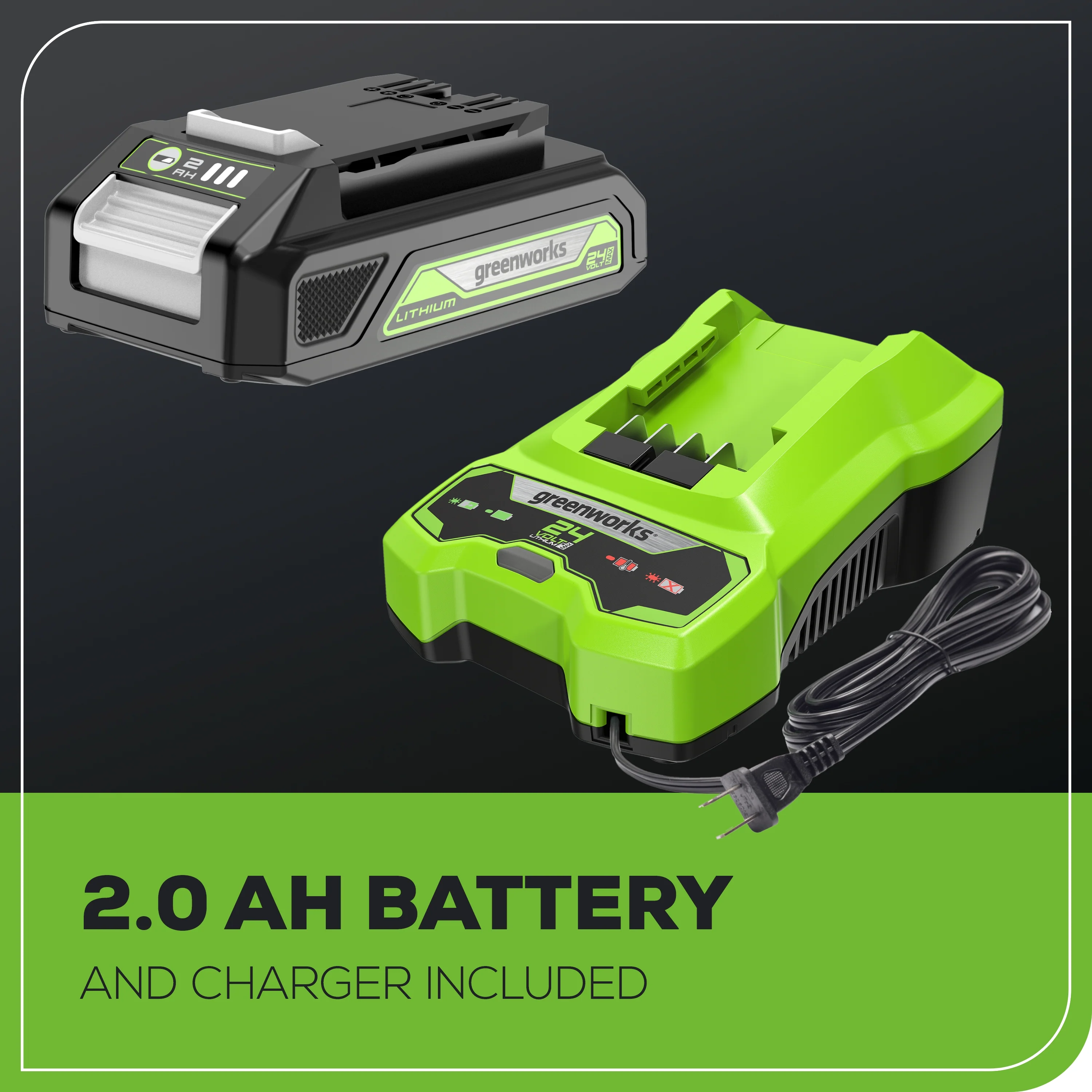 24V 8 Cordless Battery Pole Saw w/ 2.0 Ah Battery & Charger