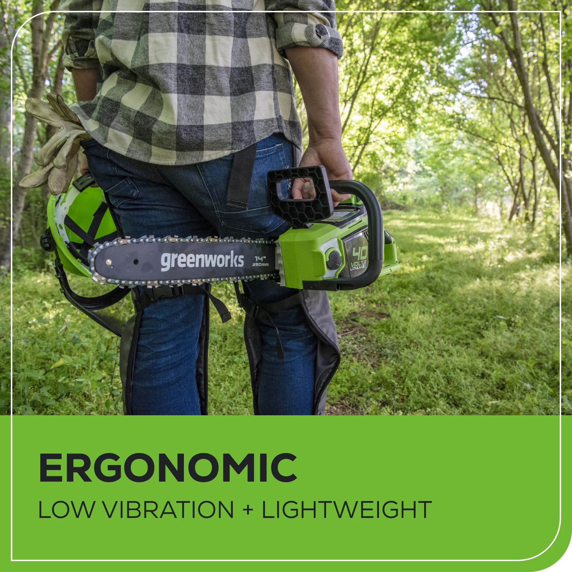 40V 14 Cordless Battery 1.0kW Chainsaw w/ 2.5 Ah Battery & Charger