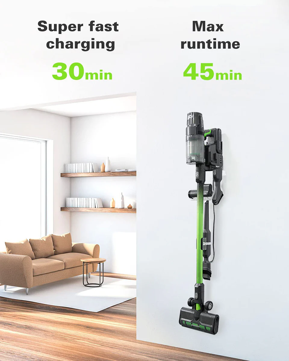 24V Cordless Green Stick Vacuum 3-in-1 Bundle w/ Two (2) 4.0Ah Batteries & Charging Stand
