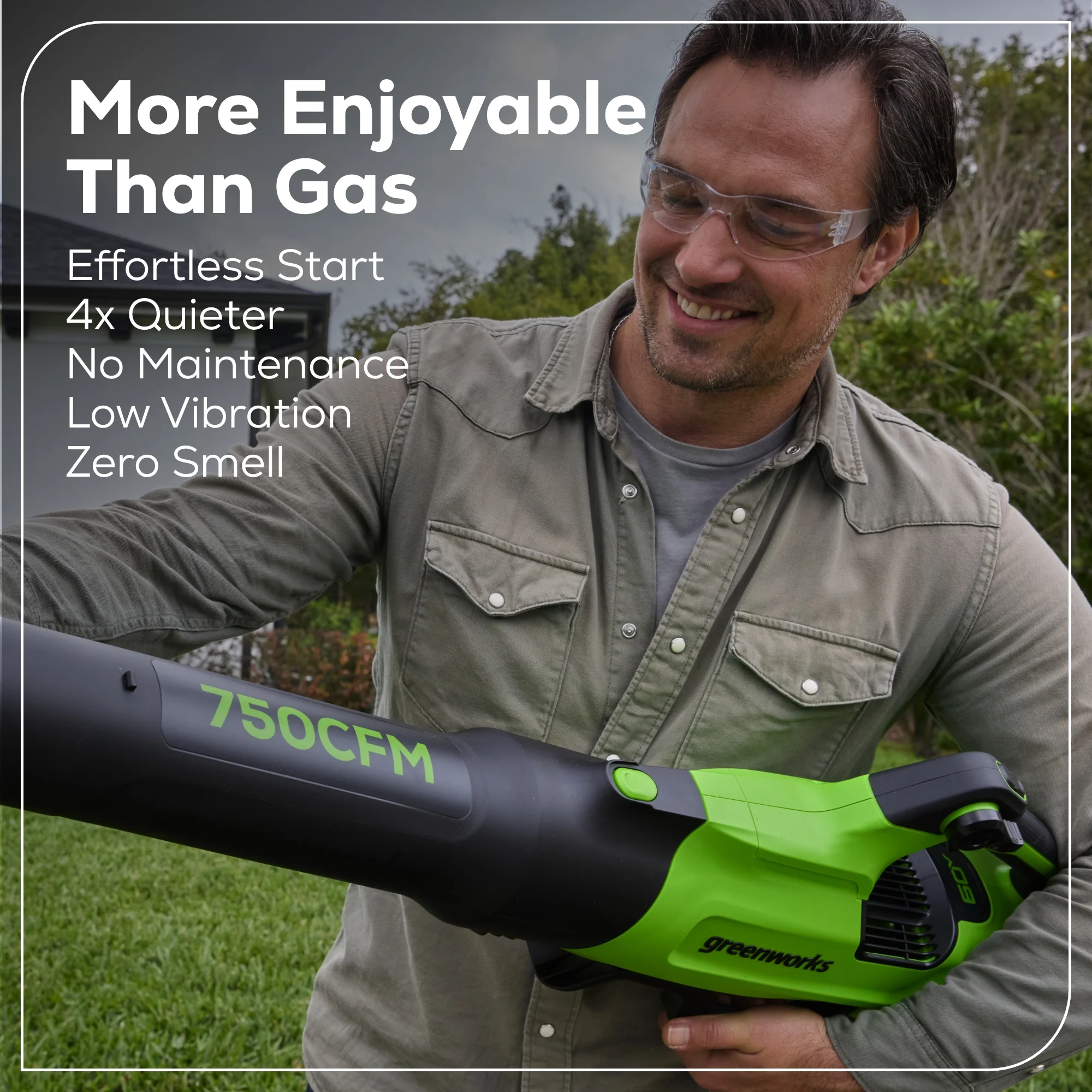 60V 750CFM Cordless Battery Blower w/ 4Ah HC Battery and 6A Charger