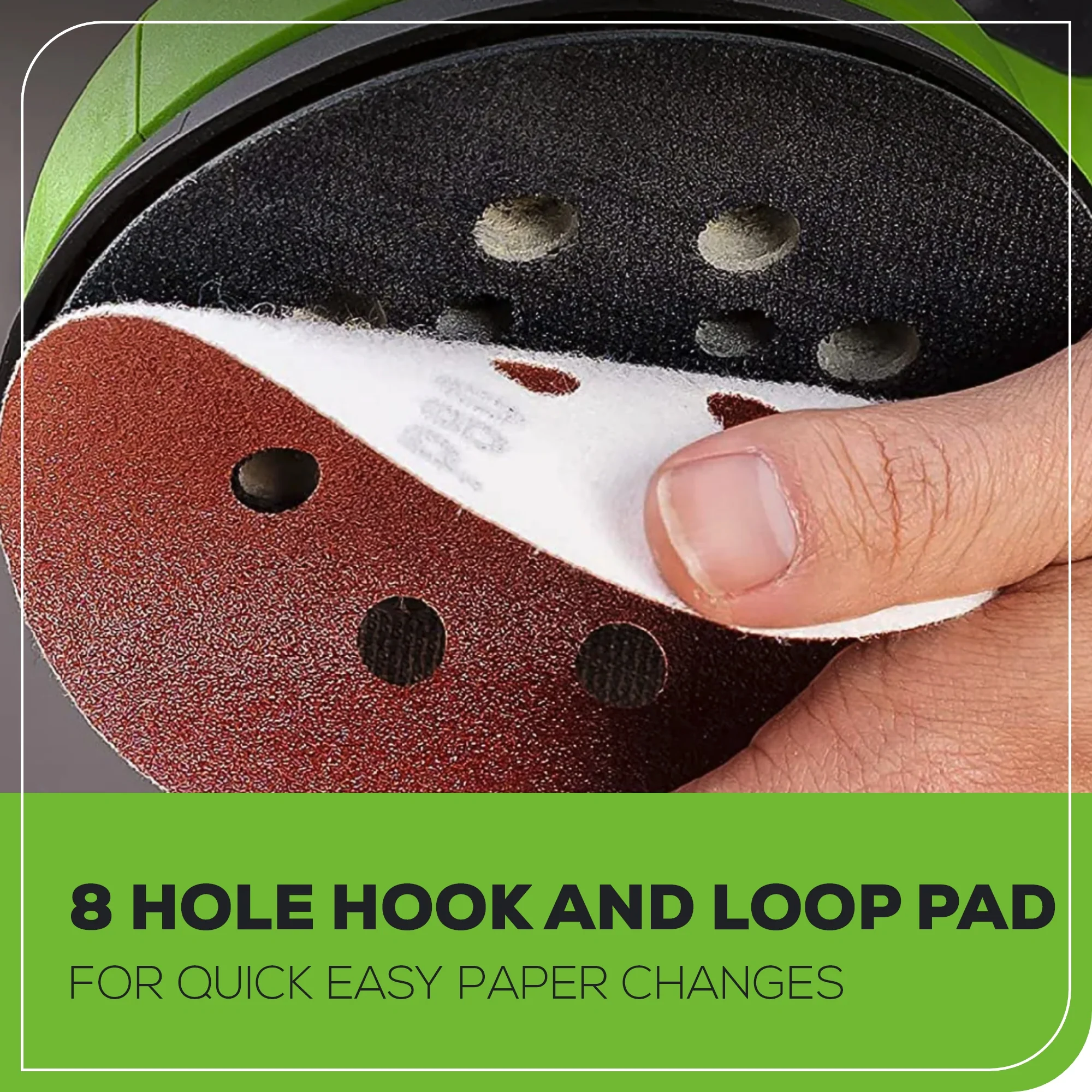 24V 5 Cordless Battery Orbital Sander w/ 2.0Ah Battery & Charger