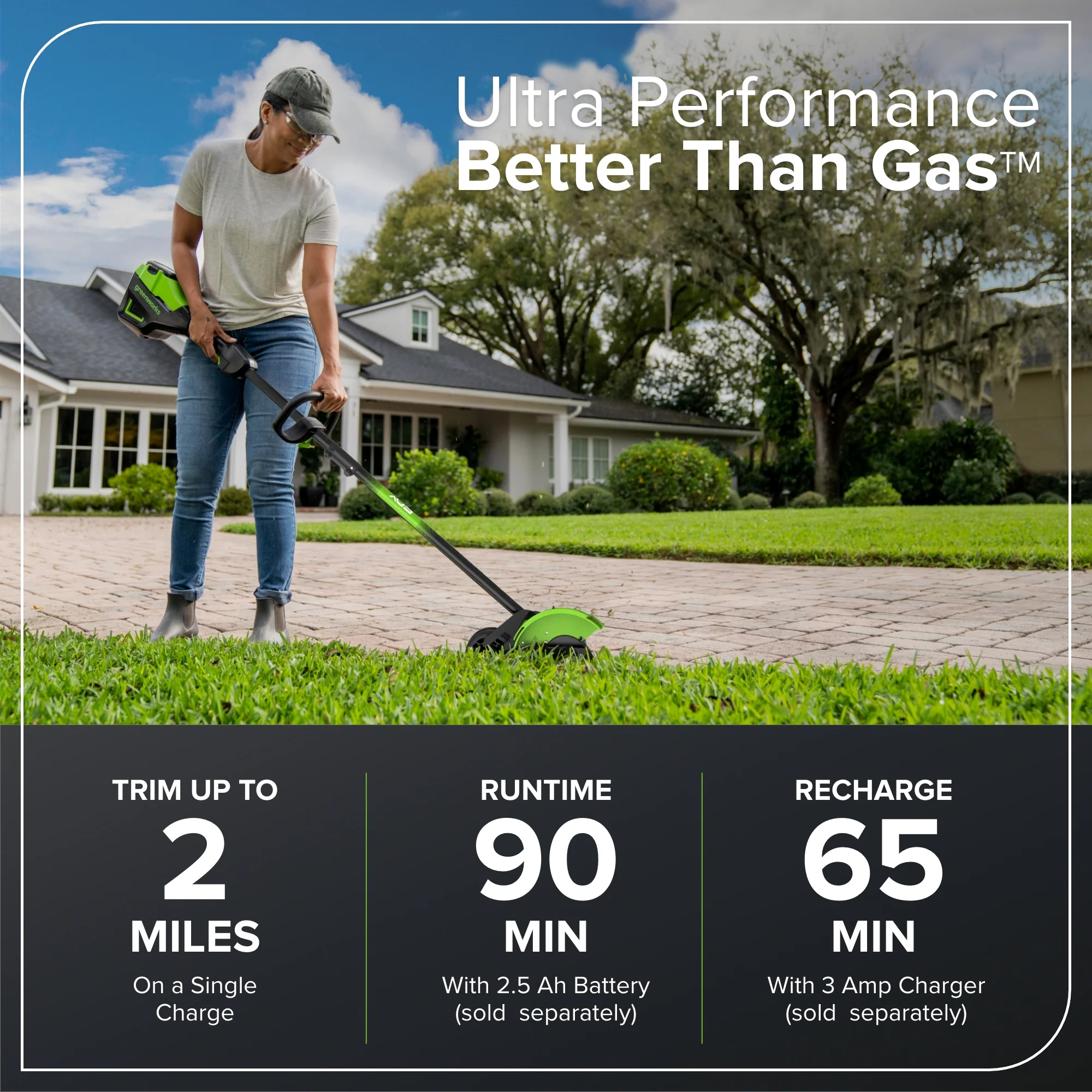 60V 8 Cordless Battery Edger Black Shaft (Tool Only)