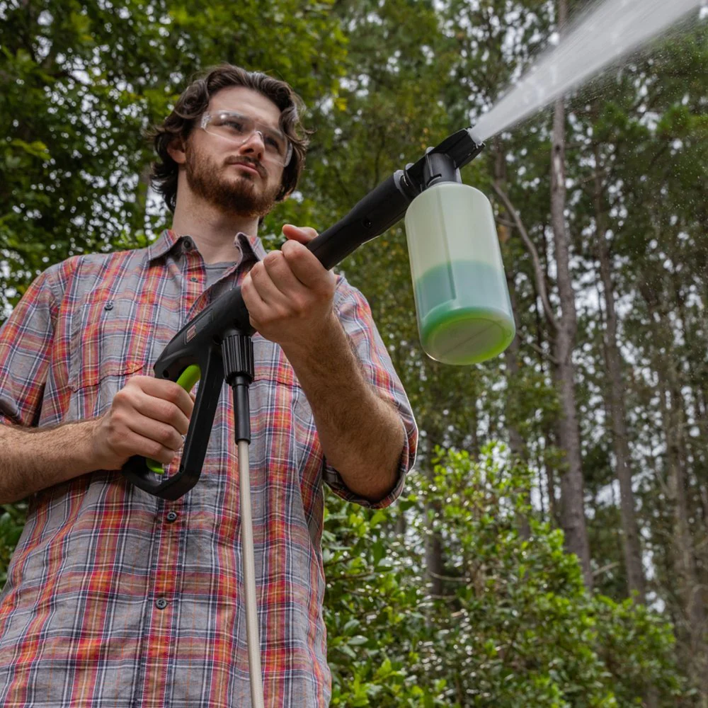 RENEWED 1900 PSI 1.2 GPM Cold Water Electric Pressure Washer w/ 11 Surface Cleaner and Soap Applicator Combo Kit