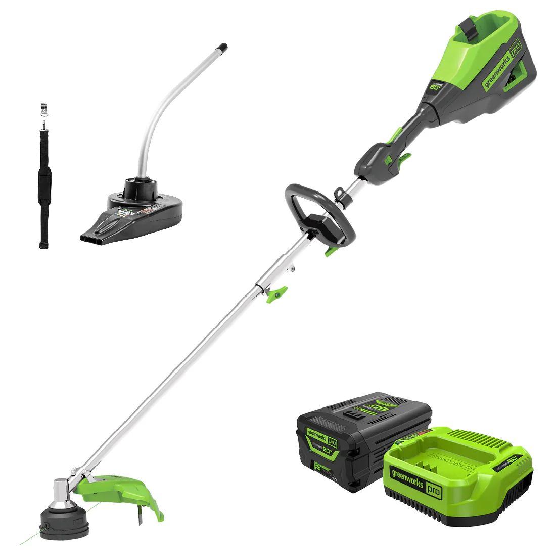 60V 16 Cordless Battery String Trimmer (Attachment Capable) & Horizontal Blower Attachment w/ 4.0 Ah Battery & Charger