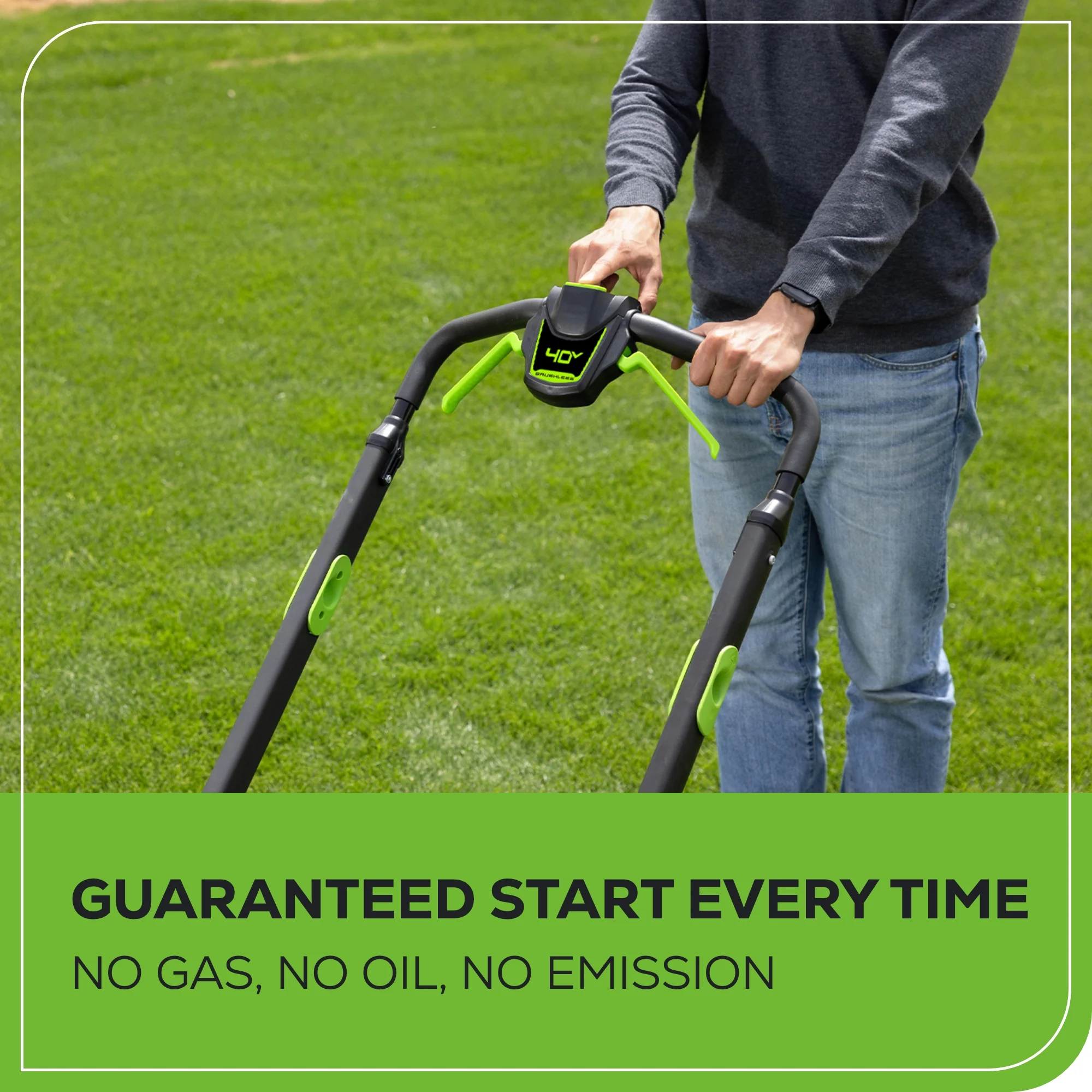 40V 20 Cordless Battery 4-in-1 Push Lawn Mower w/ 4.0Ah Battery & 2A Charger