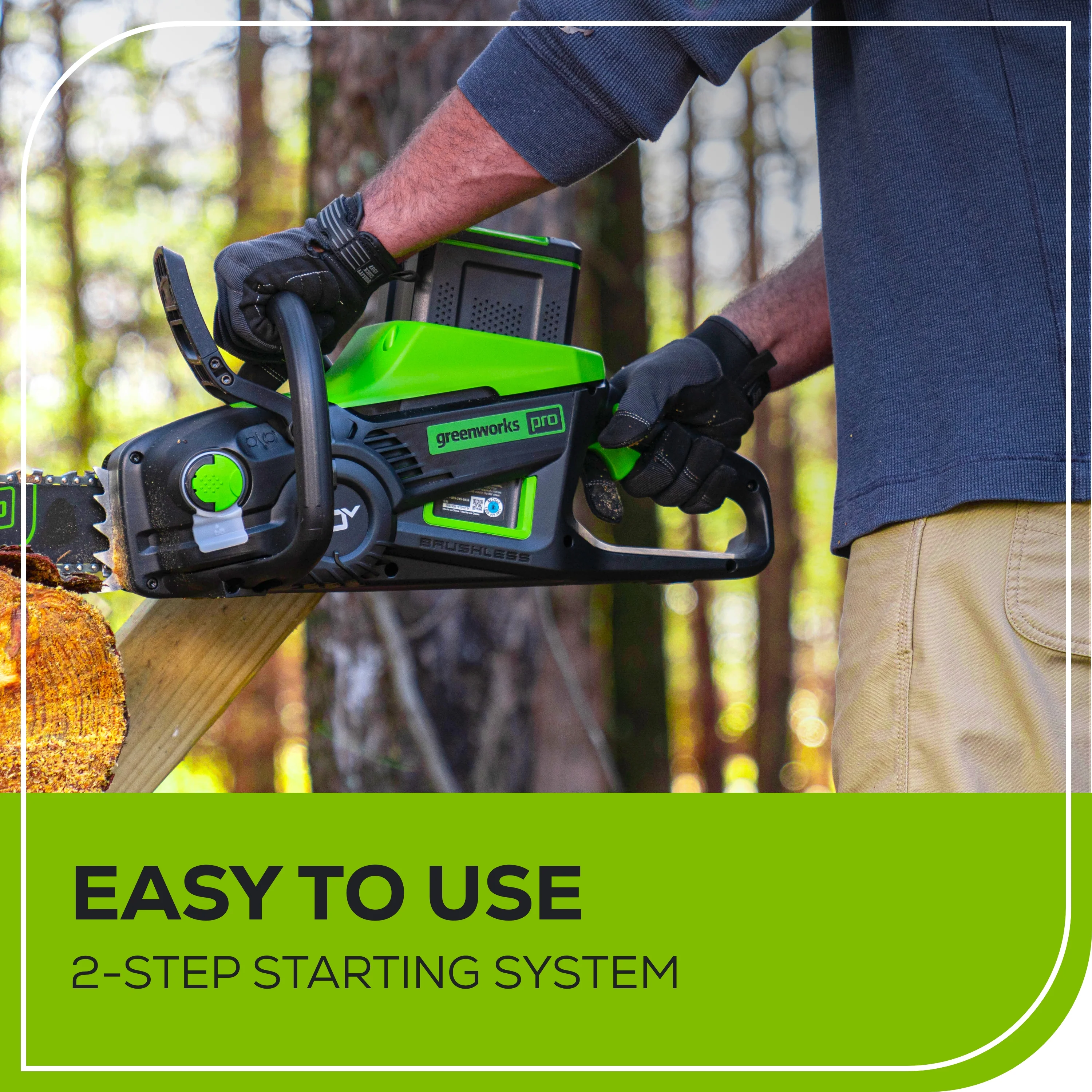 RENEWED 80V 18 2.5kW Cordless Battery Chainsaw (Sturdy Case, Chains Included) w/  4.0Ah Battery & 4A Charger)