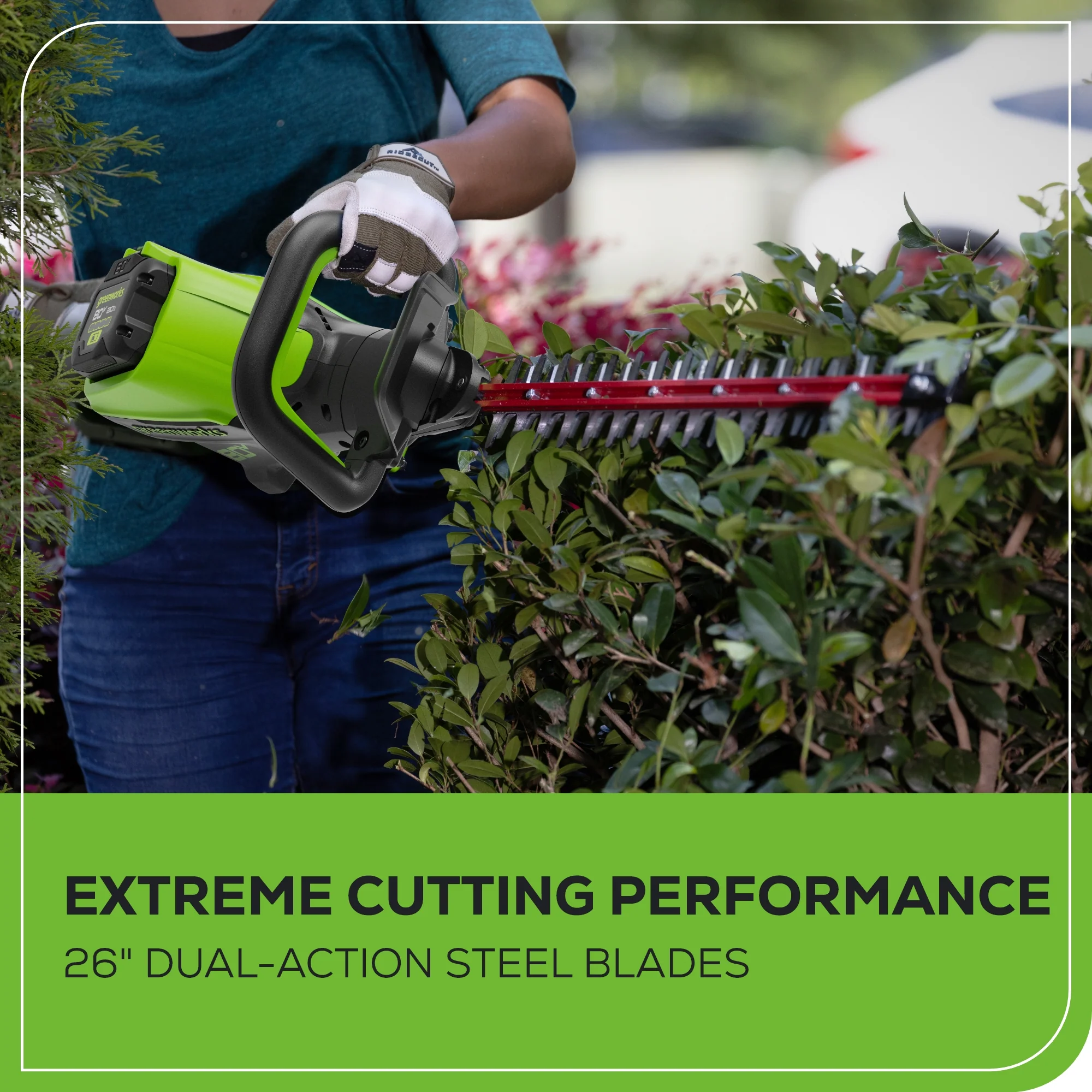 80V 26 Cordless Battery Hedge Trimmer (1.1 cut, 4000 SPM) w/ 2.0Ah Battery & Charger