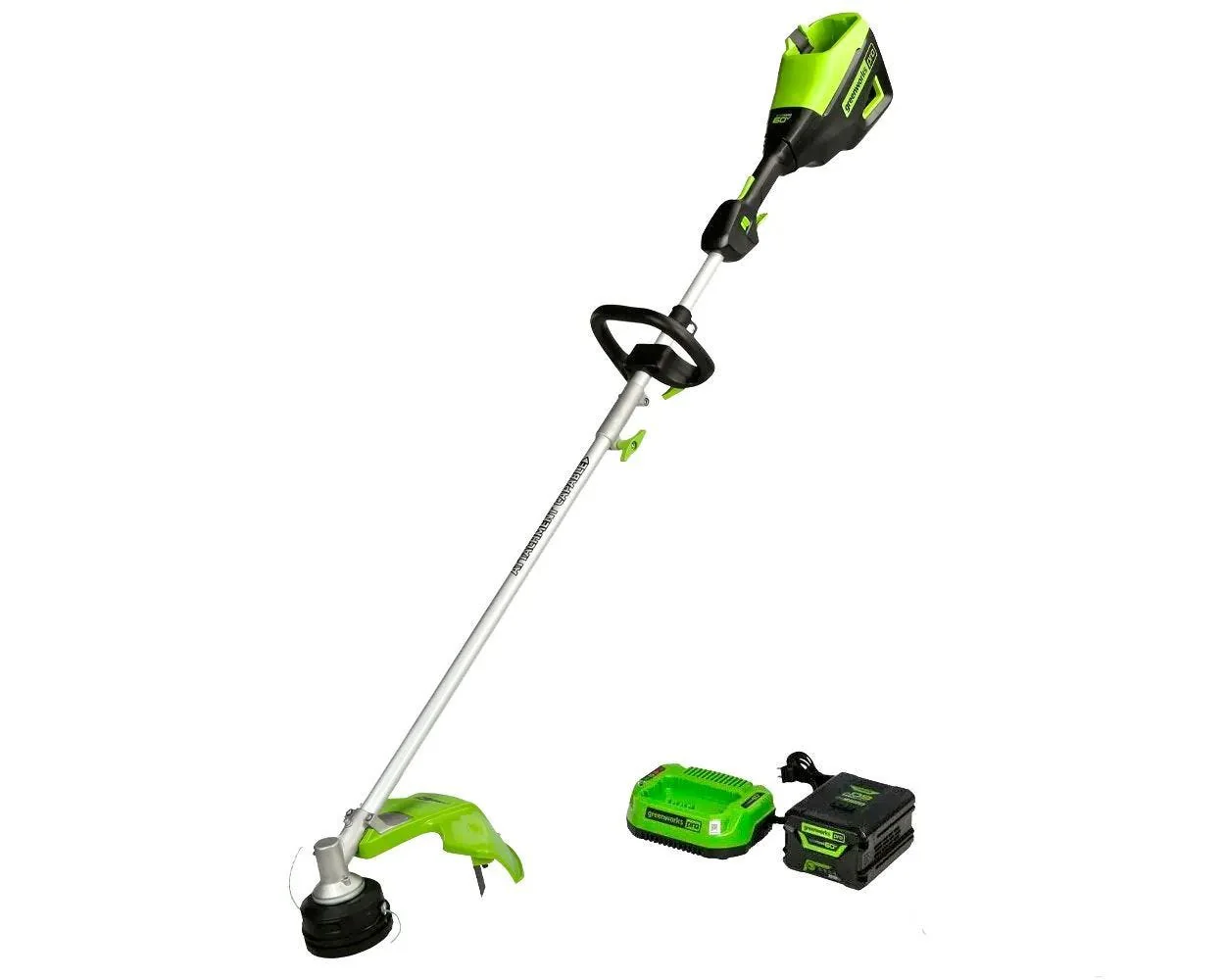 60V 16 Cordless Battery String Trimmer (Attachment Capable) & 10 Polesaw Attachment Combo Kit w/ 4.0 Ah Battery & Charger