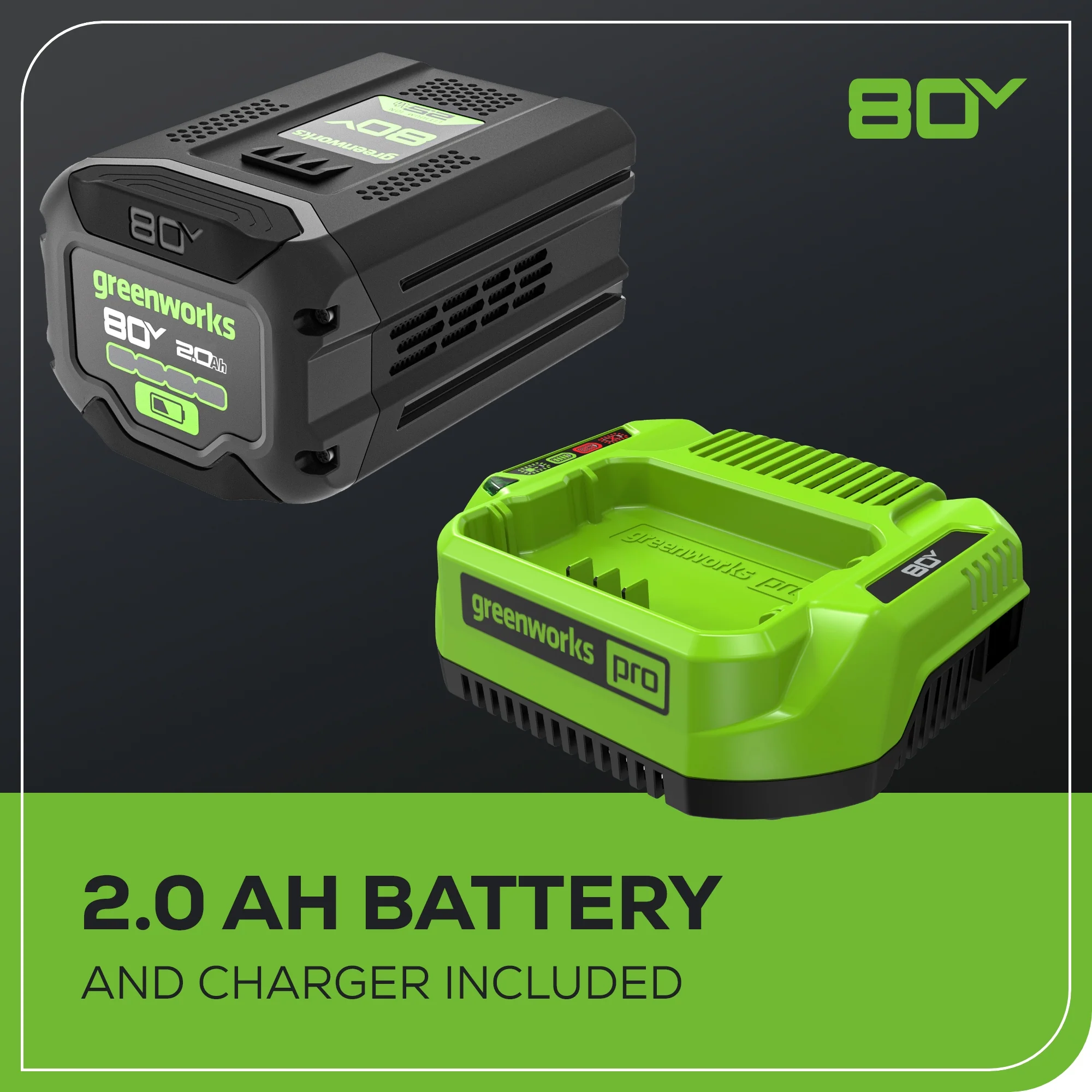 80V Pro 10 Cordless Battery Pole Saw w/ 2.0Ah Battery & Charger