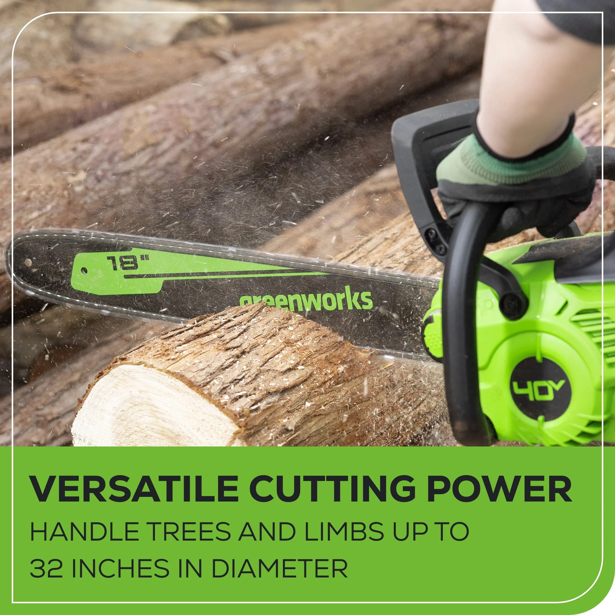 40V 18 Cordless Battery 2.0kW Chainsaw w/ 8.0Ah Battery and Charger