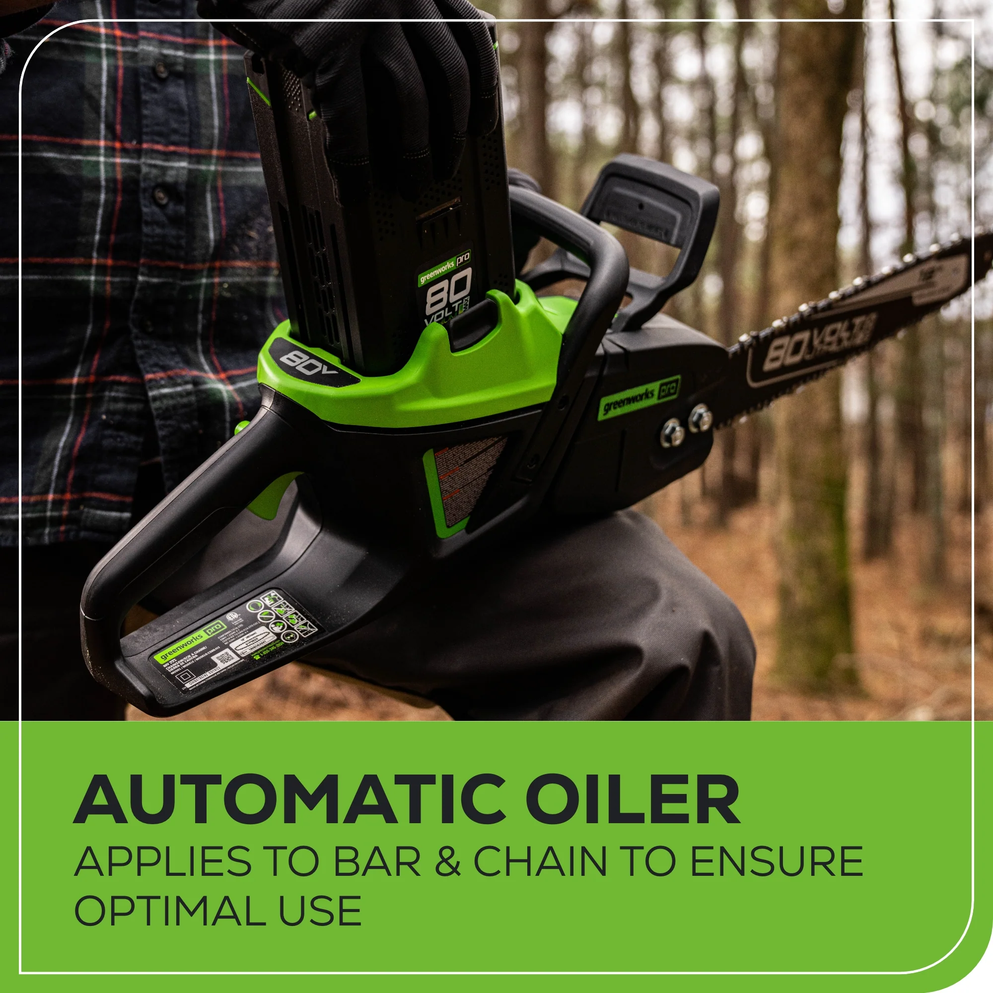 80V 18 Cordless Battery 2.5kW Chainsaw (Tool-Only)