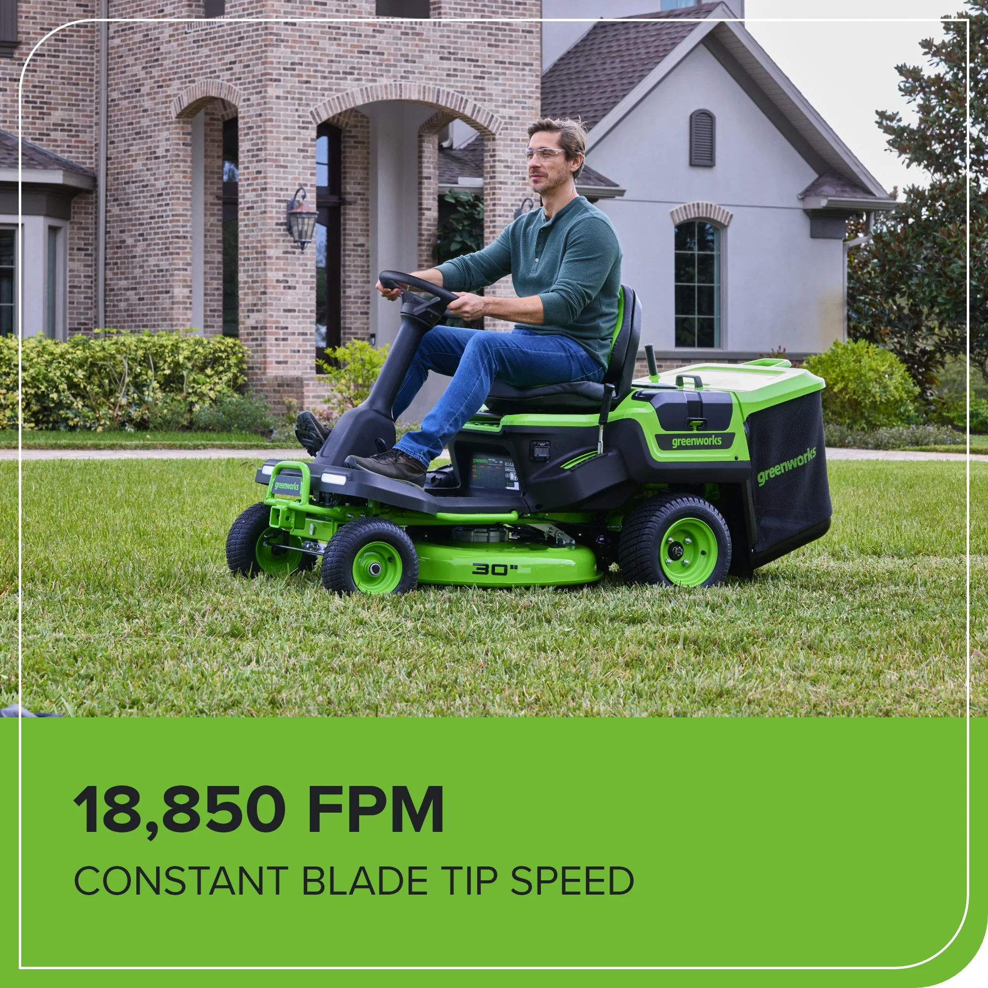 60V 30” CrossoverT Riding Lawn Tractor, Bagger Included w/ (4) 8.0Ah (1) 20.0Ah Batteries & 600-Watt Charger