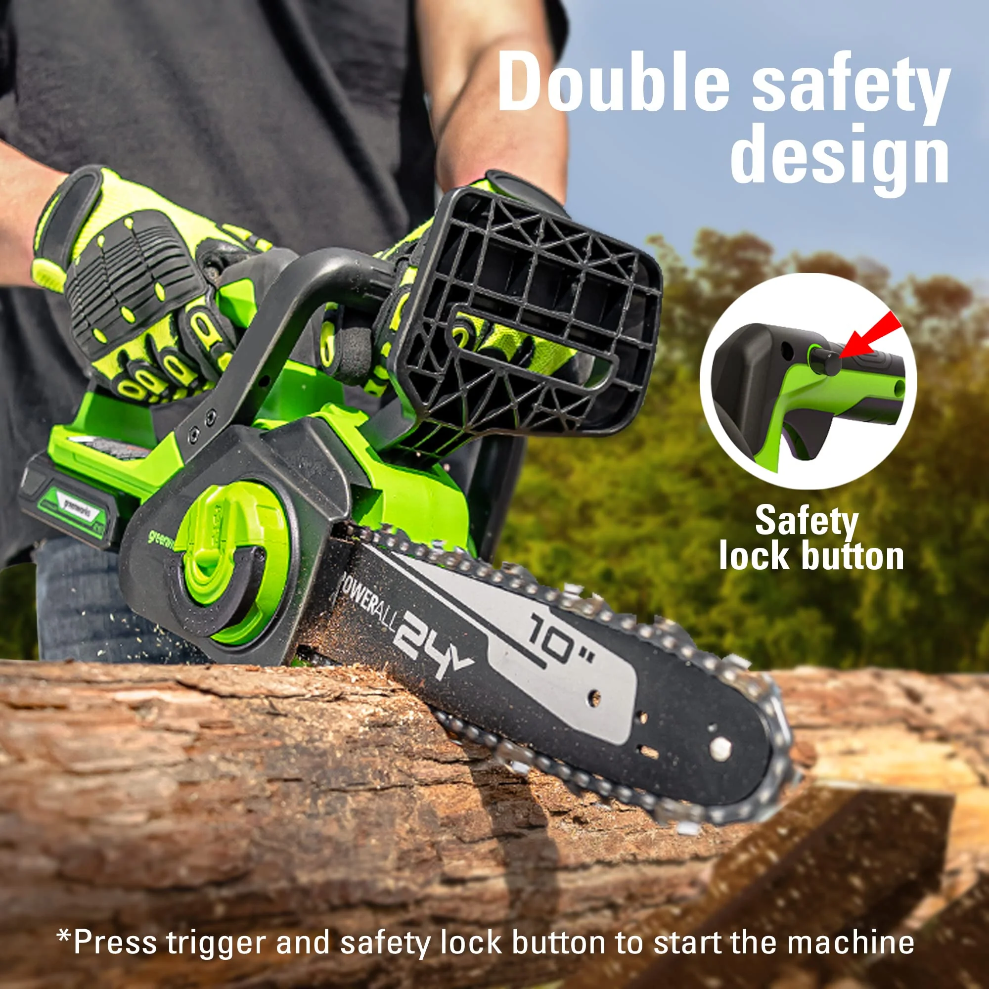 24V 10 Cordless Battery Chainsaw (Tool Only)
