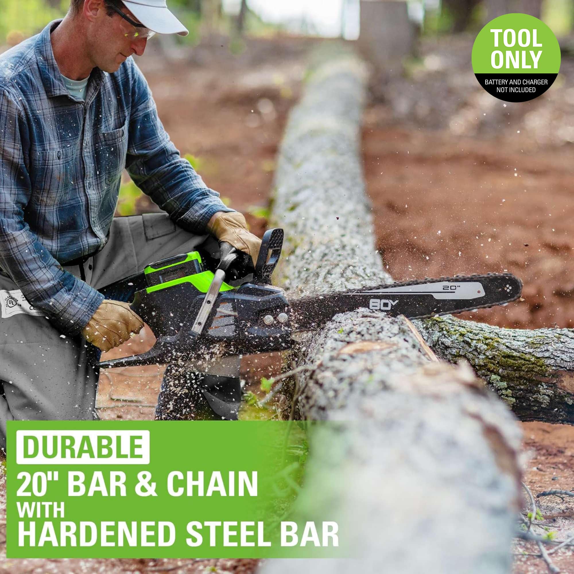 80V 20  3KW Cordless Battery Chainsaw (Tool Only)