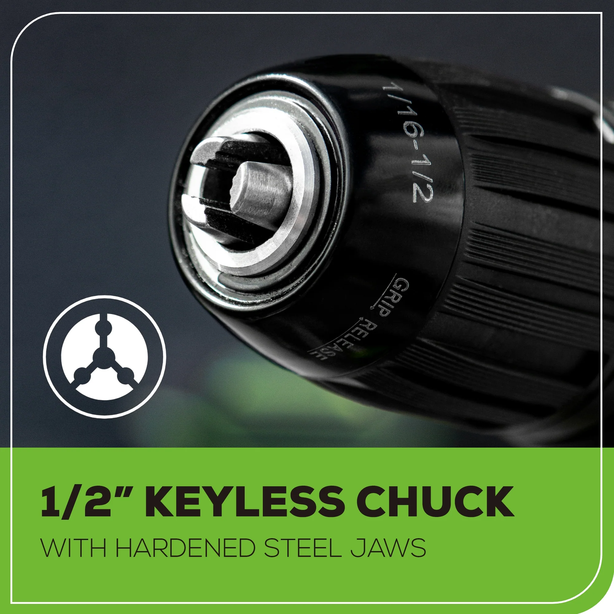 24V Brushless 1/2 310 in/lbs Drill Kit w/ (2) 2Ah Batteries and Charger, 8-piece Bit Set and Tool Bag Included